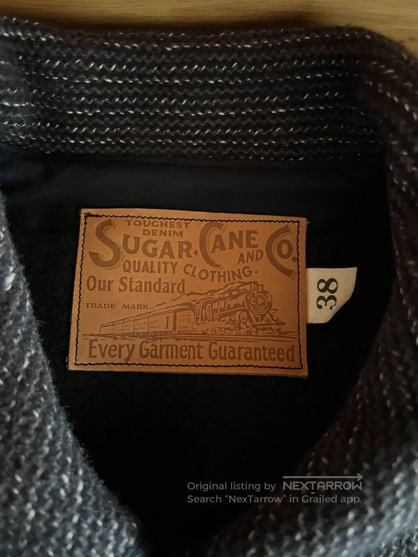 Sugar Cane wool leather jacket with vintage details. Size US M / EU 48-50 / 2 - 7 Thumbnail