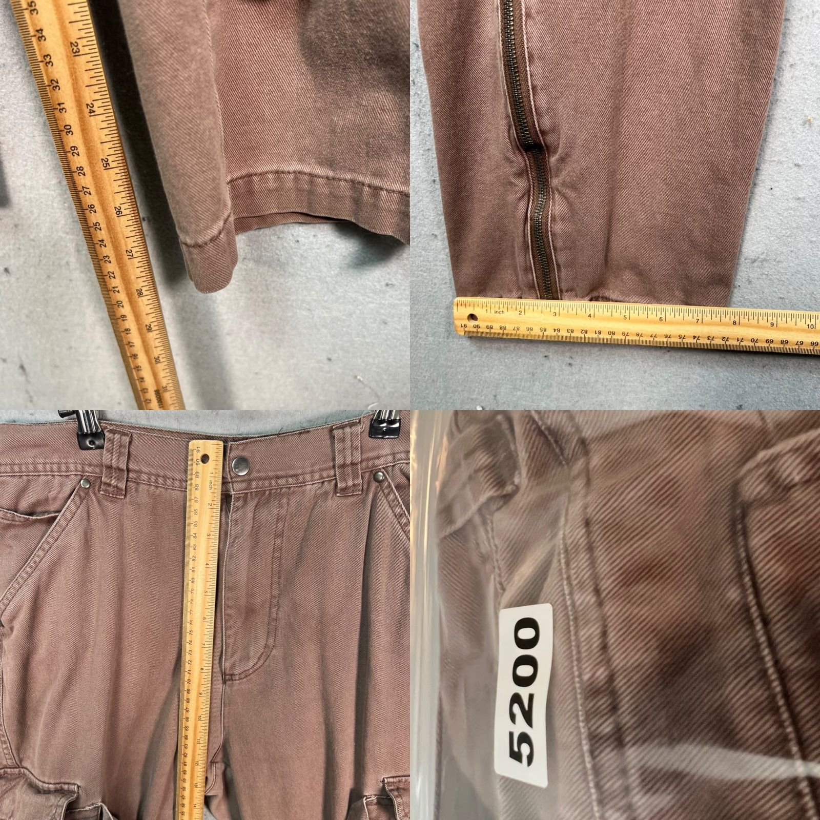 CLOT Standard Cloth Mens Pants Cargo Brown Size L Inseam 29in Ankle Zip Pockets Tapered Flat Front Cotton Cotton Cargo Pants Mens Brown 29in Inseam XS? Size US 33 - 8 Thumbnail