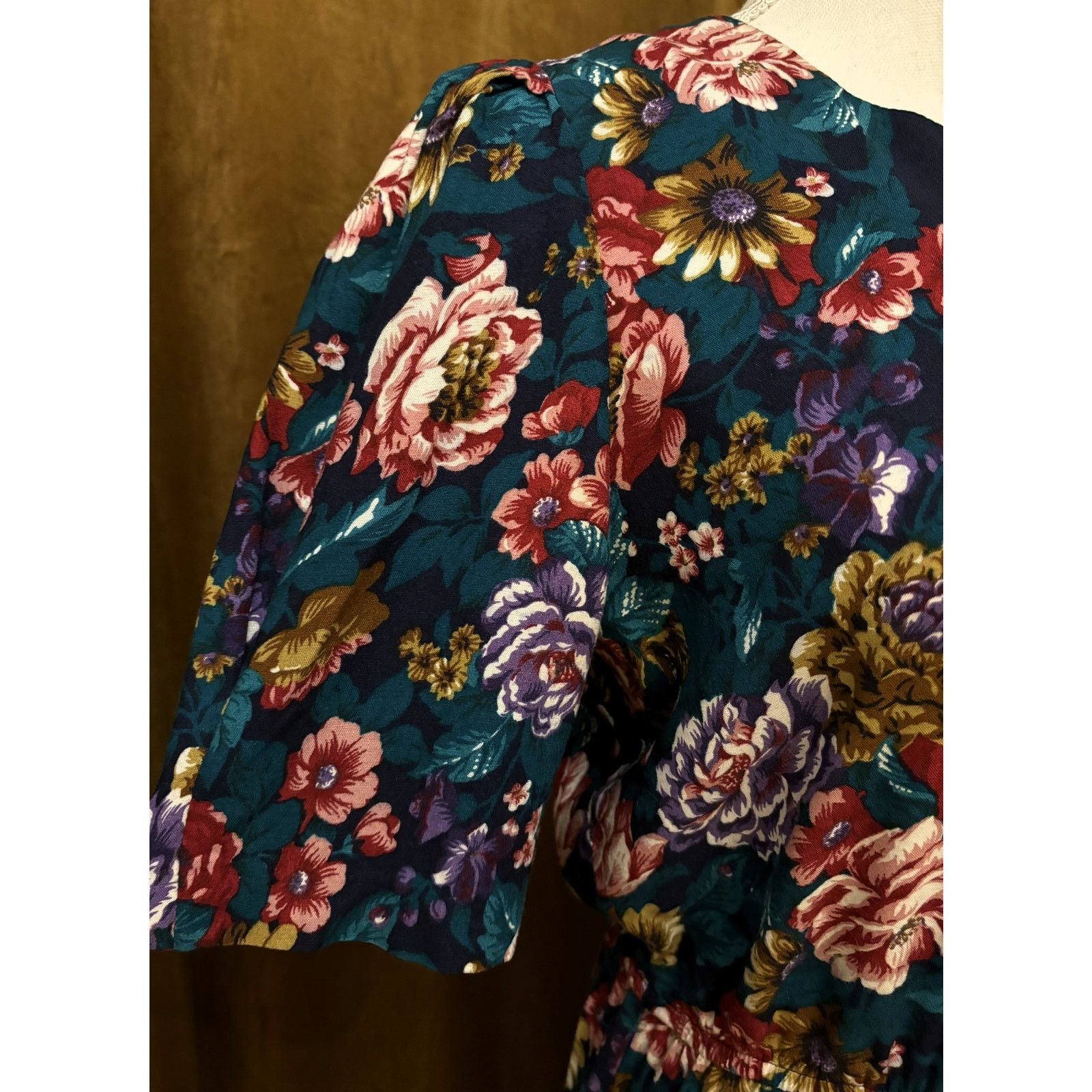 Other Vintage Pellini Floral Midi Dress 7/8 Short Sleeve Size M / US 6-8 / IT 42-44 - 10 Thumbnail