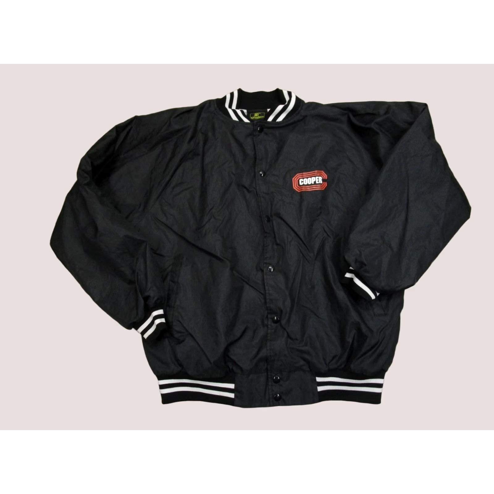 Logo 7 VINTAGE K-Products Jacket Mens XL Black Nylon Varsity USA Snap Front Size US XL / EU 56 / 4 - 1 Thumbnail