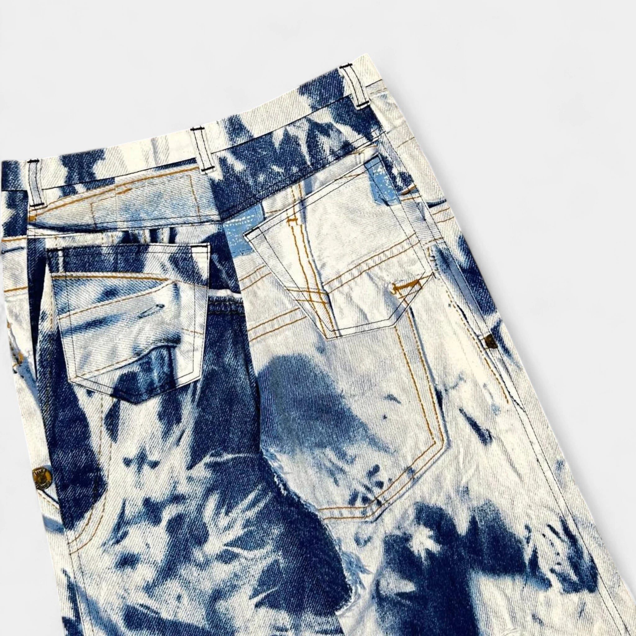 Roberto Cavalli Just Cavalli Denim on Denim Printed Jeans Size 24" / US 00 / IT 34 - 6 Thumbnail