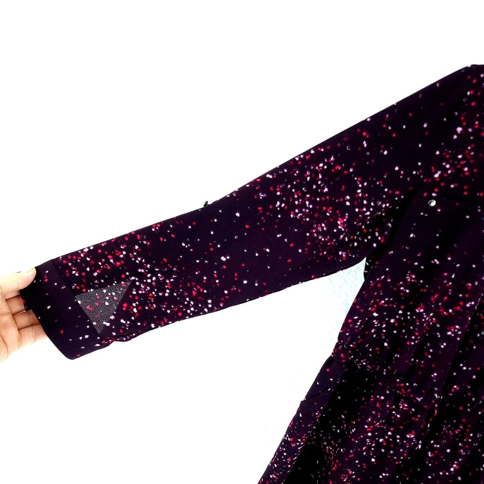 Apt. 9 Apt 9 Purple Dot Front 1/4 Zip Long Sleeve Long Dress Large Size L / US 10 / IT 46 - 2 Thumbnail