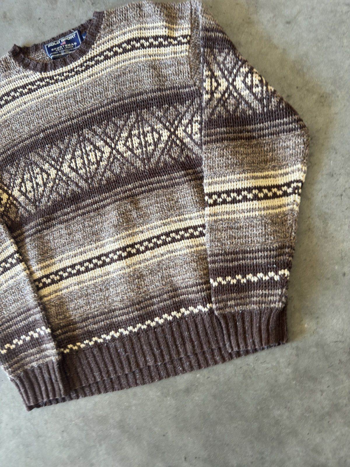 Polo Ralph Lauren POLO Ralph Lauren Hand Knit Southwestern Print Sweater Size US L / EU 52-54 / 3 - 3 Thumbnail