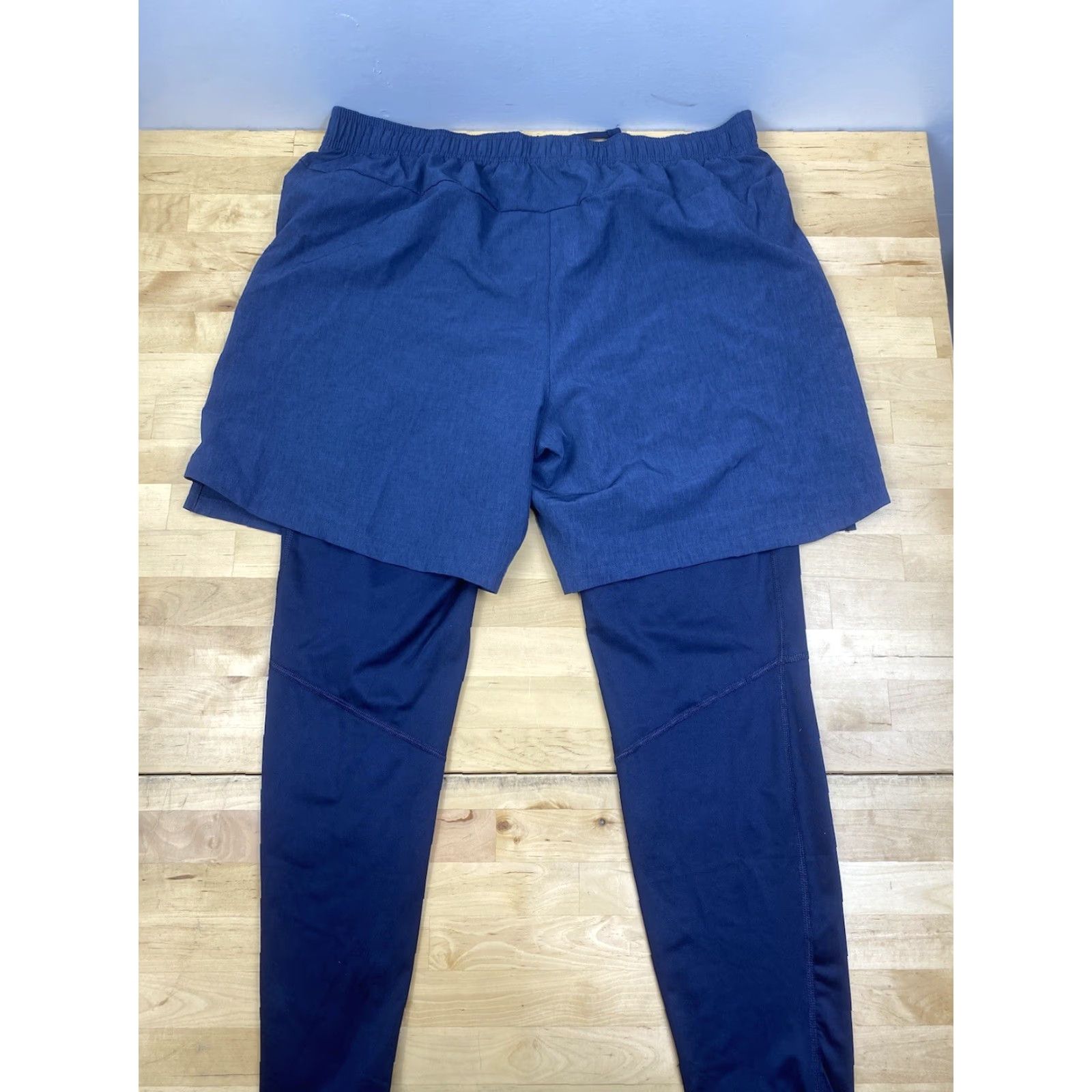 Vintage Skora Running Shorts Mens L Blue Athletic Lined Qwick Dry #8411 Size US 33 - 4 Thumbnail