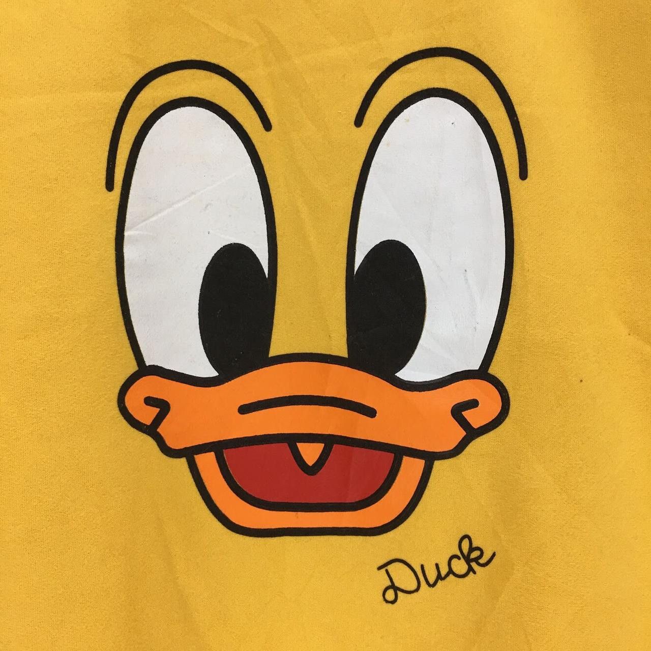 Vintage Vintage DUCK Yellow Cartoon Anime Manga Comic Crewneck Size L / US 10 / IT 46 - 2 Thumbnail