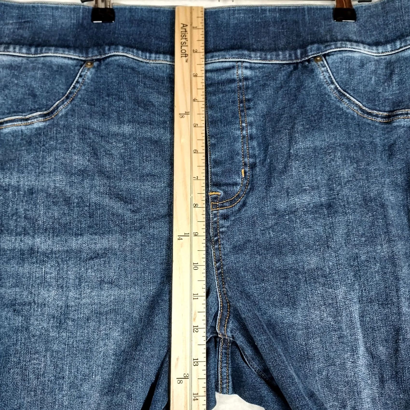 Spanx SPANX Jeans Womens 1X Blue Stretch Denim Shaping Skinny Jeggings Size 40" / US 18 - 5 Thumbnail