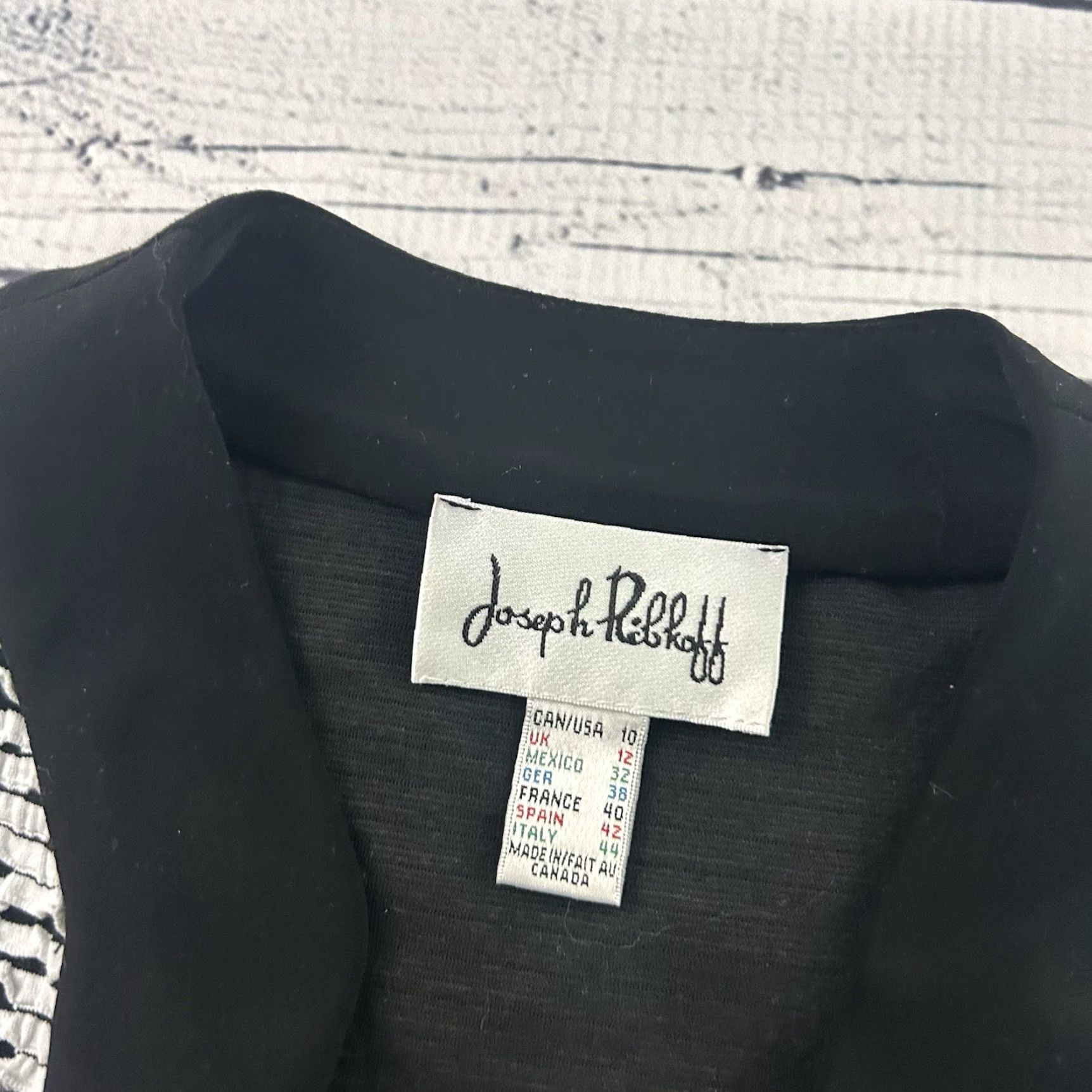 Joseph Ribkoff VINTAGE Joseph Ribkoff Full Zip Blazer Jacket Women's 10 Black White Ruffle Accents Size L / US 10 / IT 46 - 2 Thumbnail