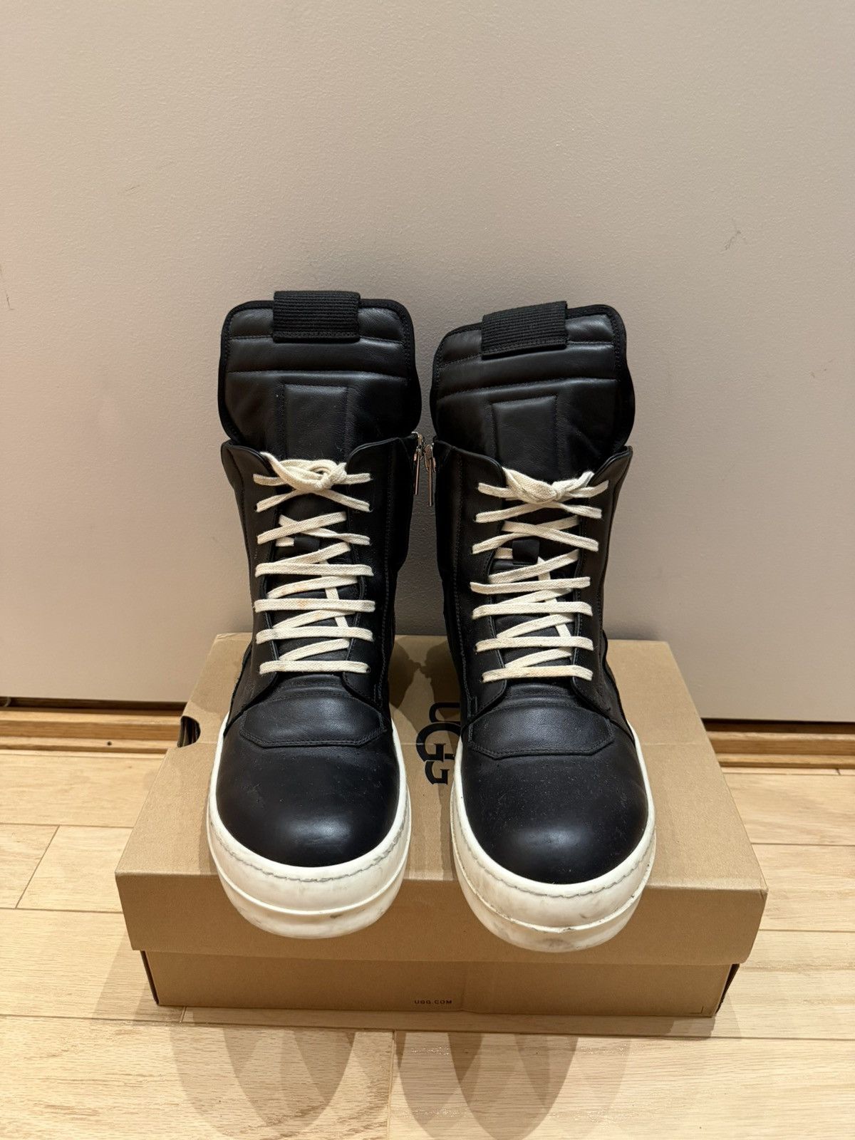 Rick Owens Geobasket Black Milk size 43.5