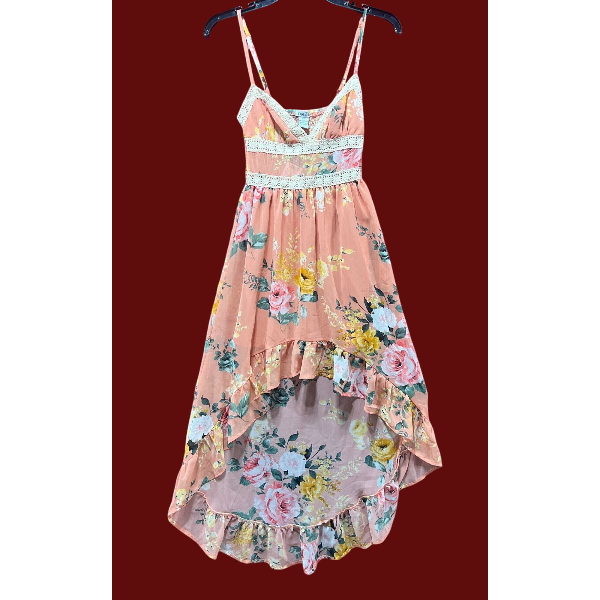 rue21 Rue 21 - Women's Sumer Sleeveless High Low Hem Ruffle Floral Size XXS / US 00 / IT 34 - 1 Thumbnail