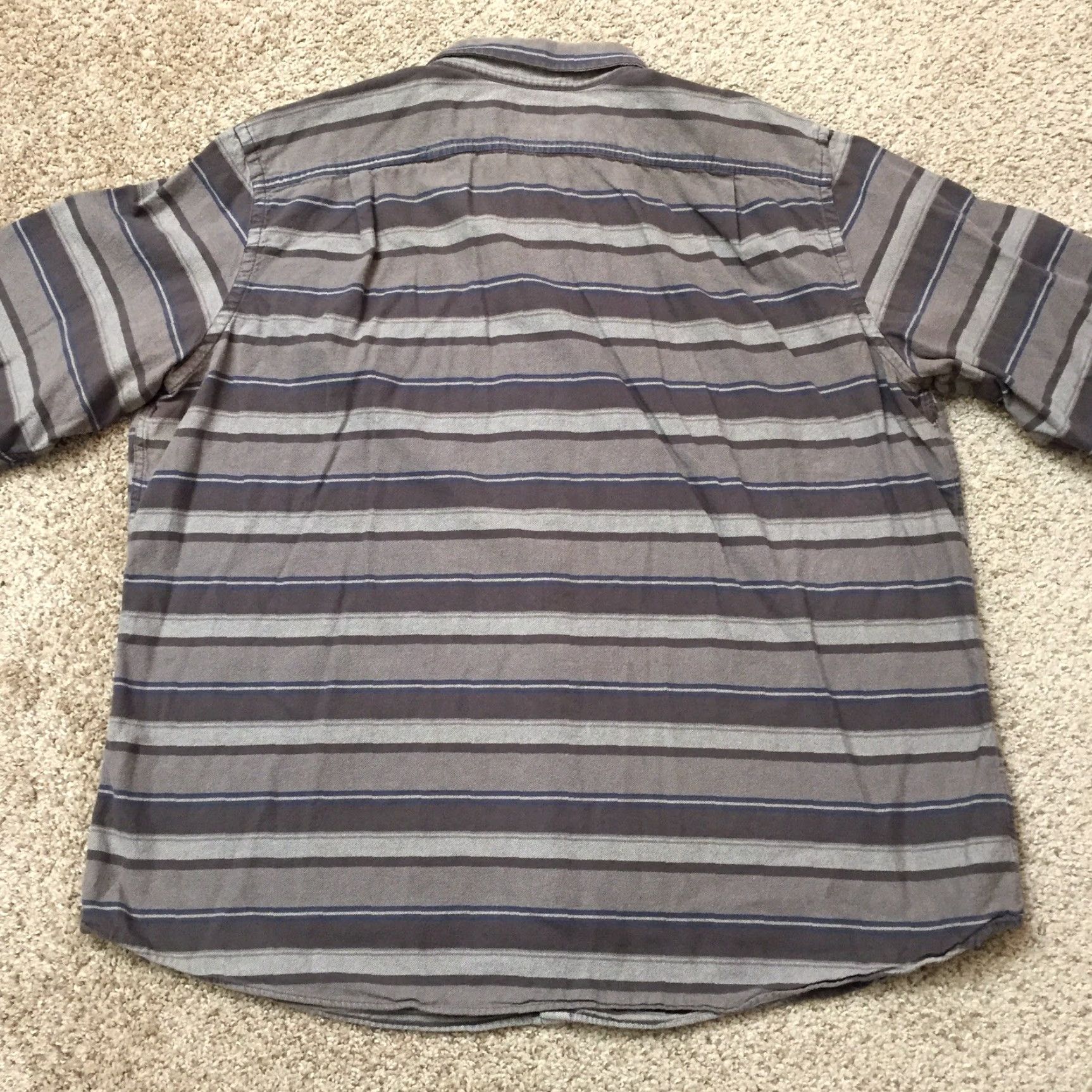 Eddie Bauer Eddie Bauer Mens Shirt 2XL Gray Striped Long Sleeve Button Front Relaxed Fit Size US XXL / EU 58 / 5 - 7 Thumbnail