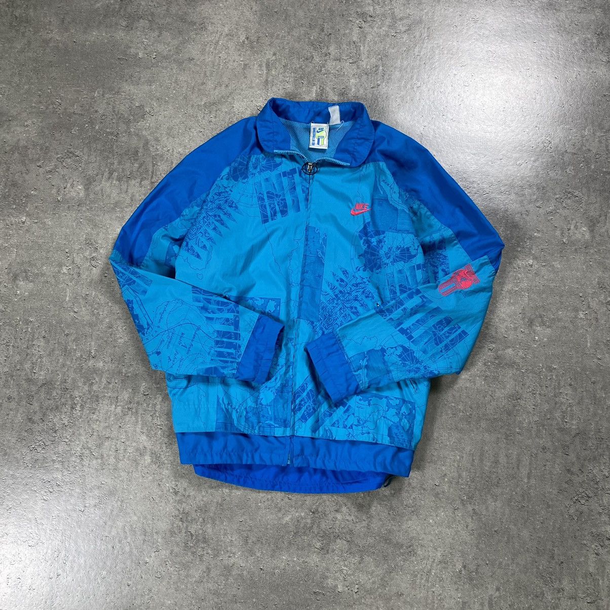 Nike × Vintage Nike International Rare Atlas World Map Light Jacket 90s Size US XL / EU 56 / 4 - 1 Thumbnail