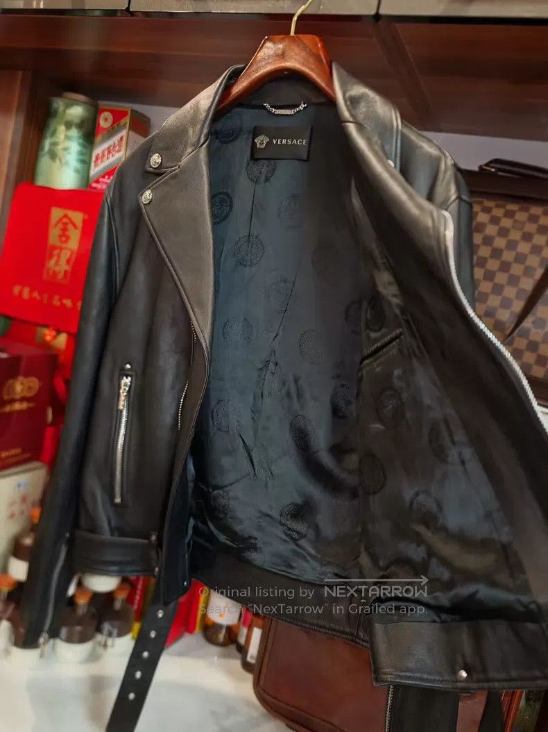 Versace Versace Heavy men's motorcycle leather jacket Size US XXL / EU 58 / 5 - 7 Thumbnail