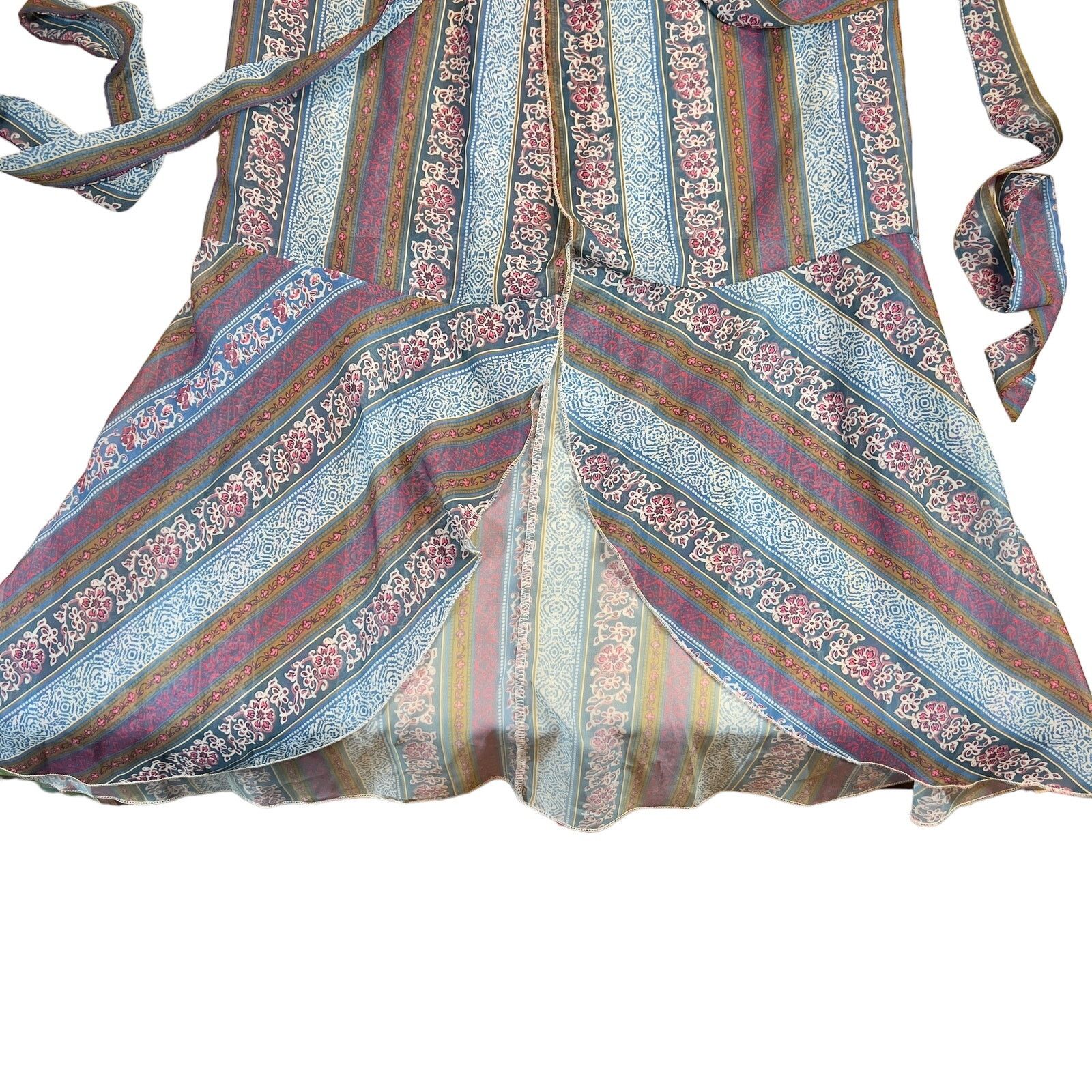 Other Beach Cover-Up Bohemian Boho Paisley Blue Purple Long Belts Size ONE SIZE - 2 Thumbnail
