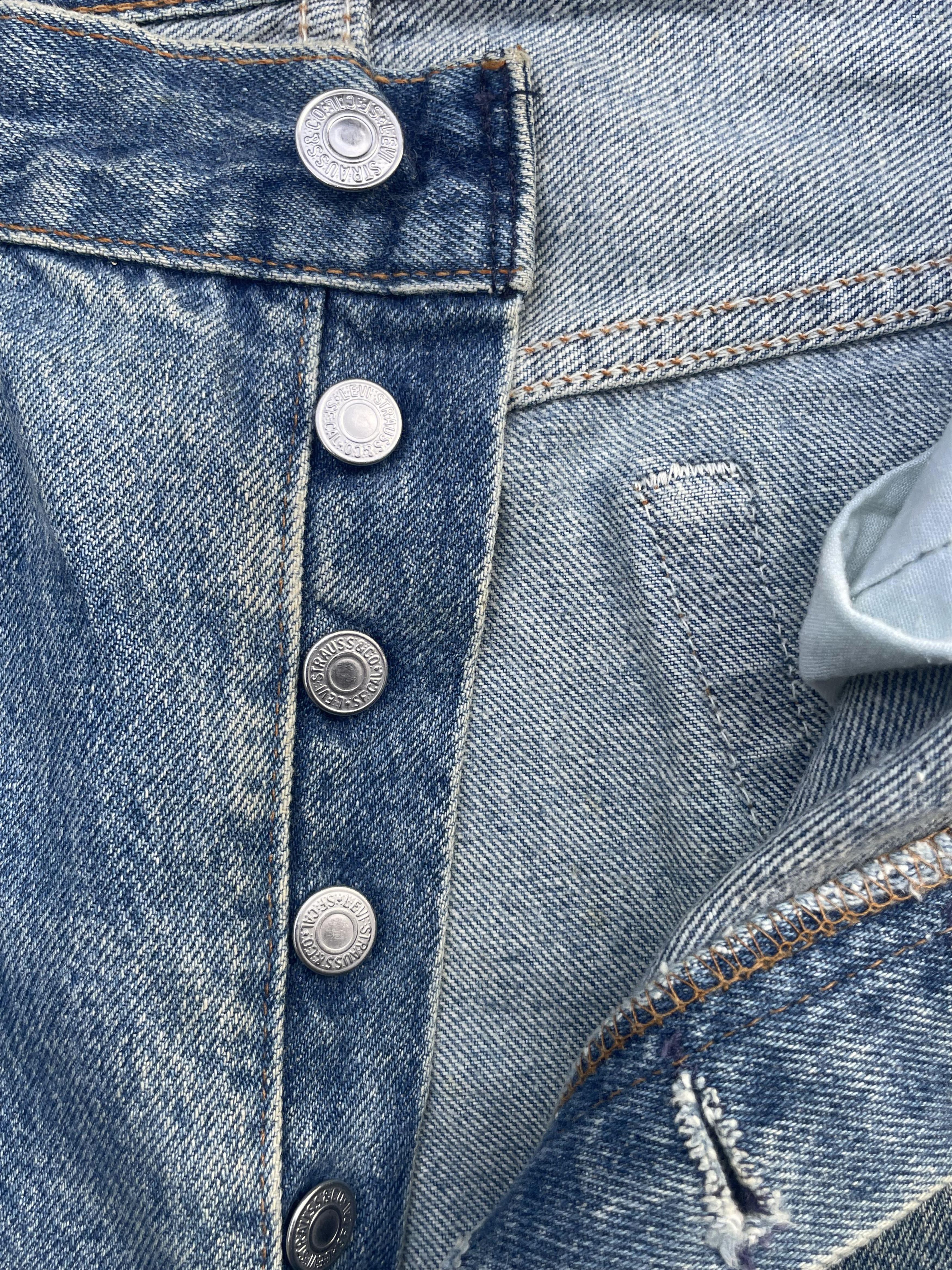 Levi's Vintage 1992 Levis 501 e Usa Faded Distresed Denim Size US 33 - 9 Thumbnail