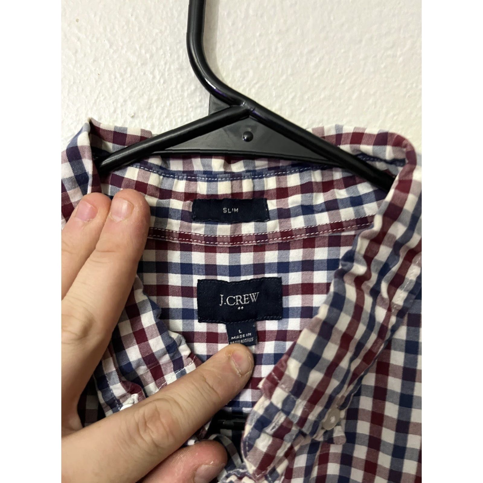 J.Crew J Crew Slim Shirt Mens Large Multicolor Gingham Long Sleeve Button Size US L / EU 52-54 / 3 - 2 Thumbnail
