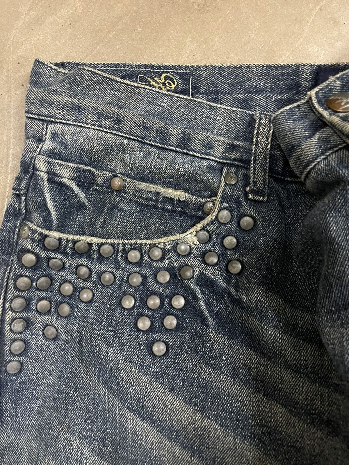 Designer × Karl Kani Karl Kani Baggy Studded Jeans Distressed Denim Size US 38 / EU 54 - 6 Thumbnail