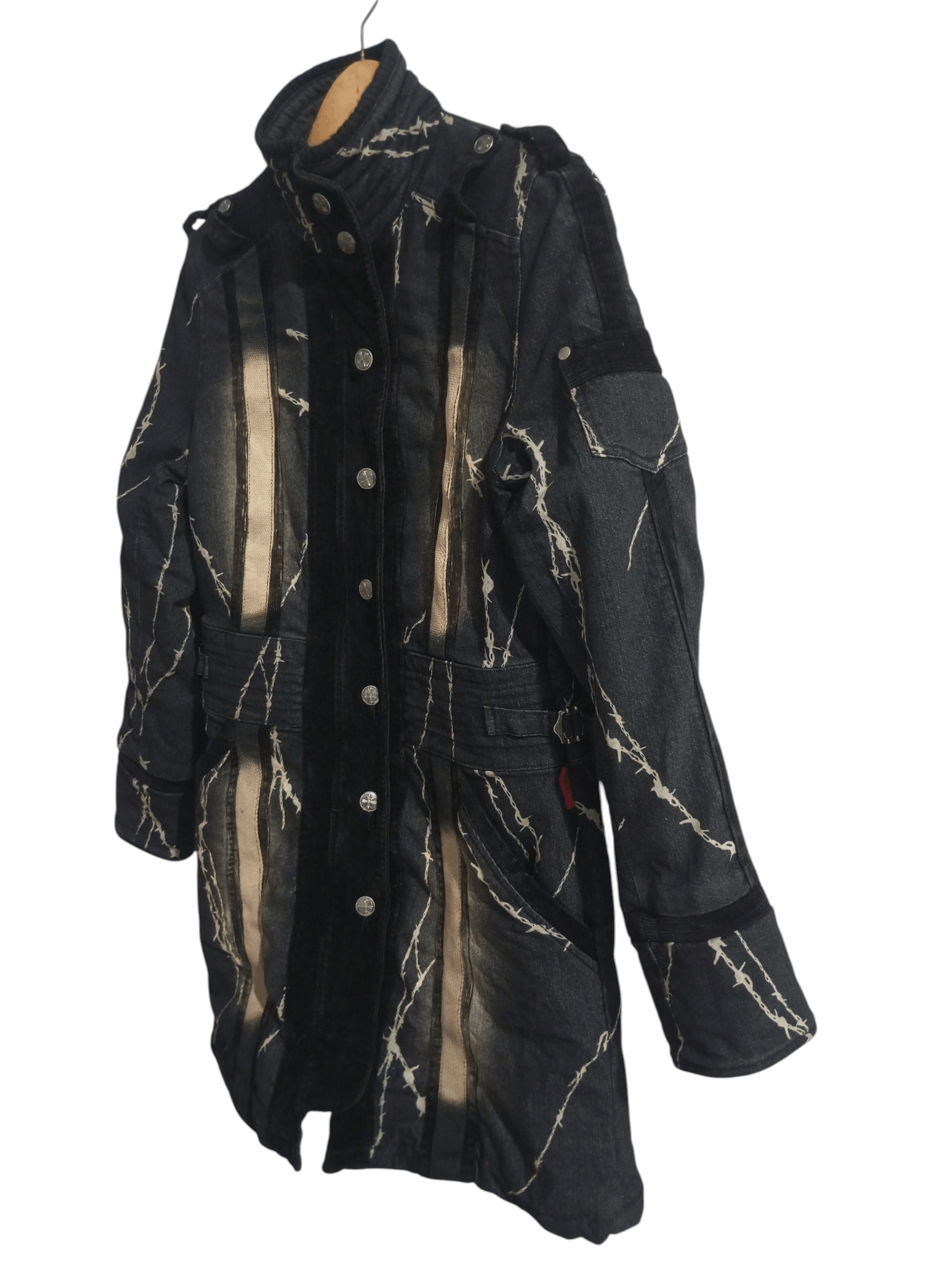 Japanese Brand Ozz on Hikozoh barbed wire denim mix corduroy jacket Size US M / EU 48-50 / 2 - 2 Thumbnail