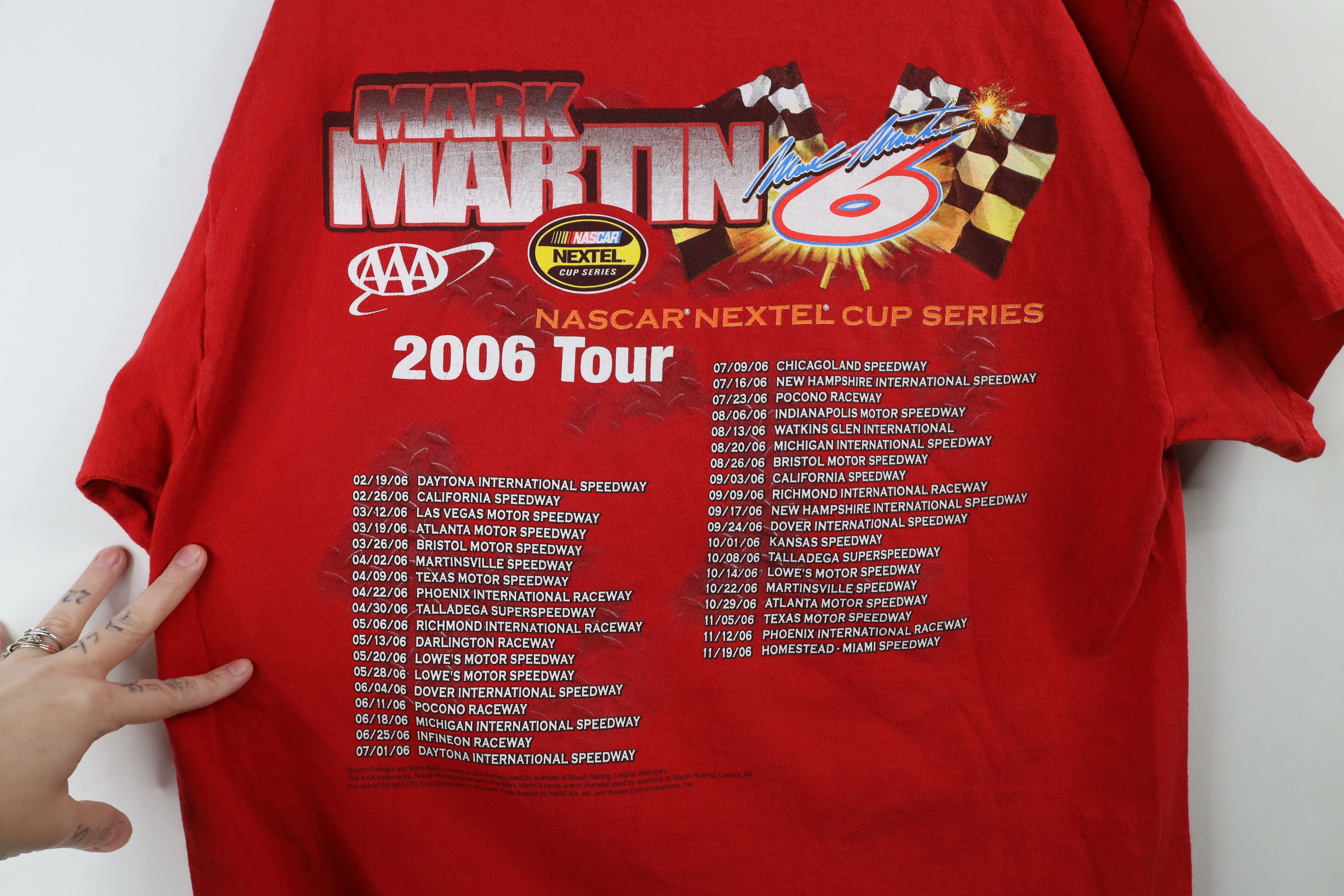 Vintage Vintage Y2K 2006 NASCAR Martin Racing All Over Print T-Shirt Size US L / EU 52-54 / 3 - 11 Thumbnail