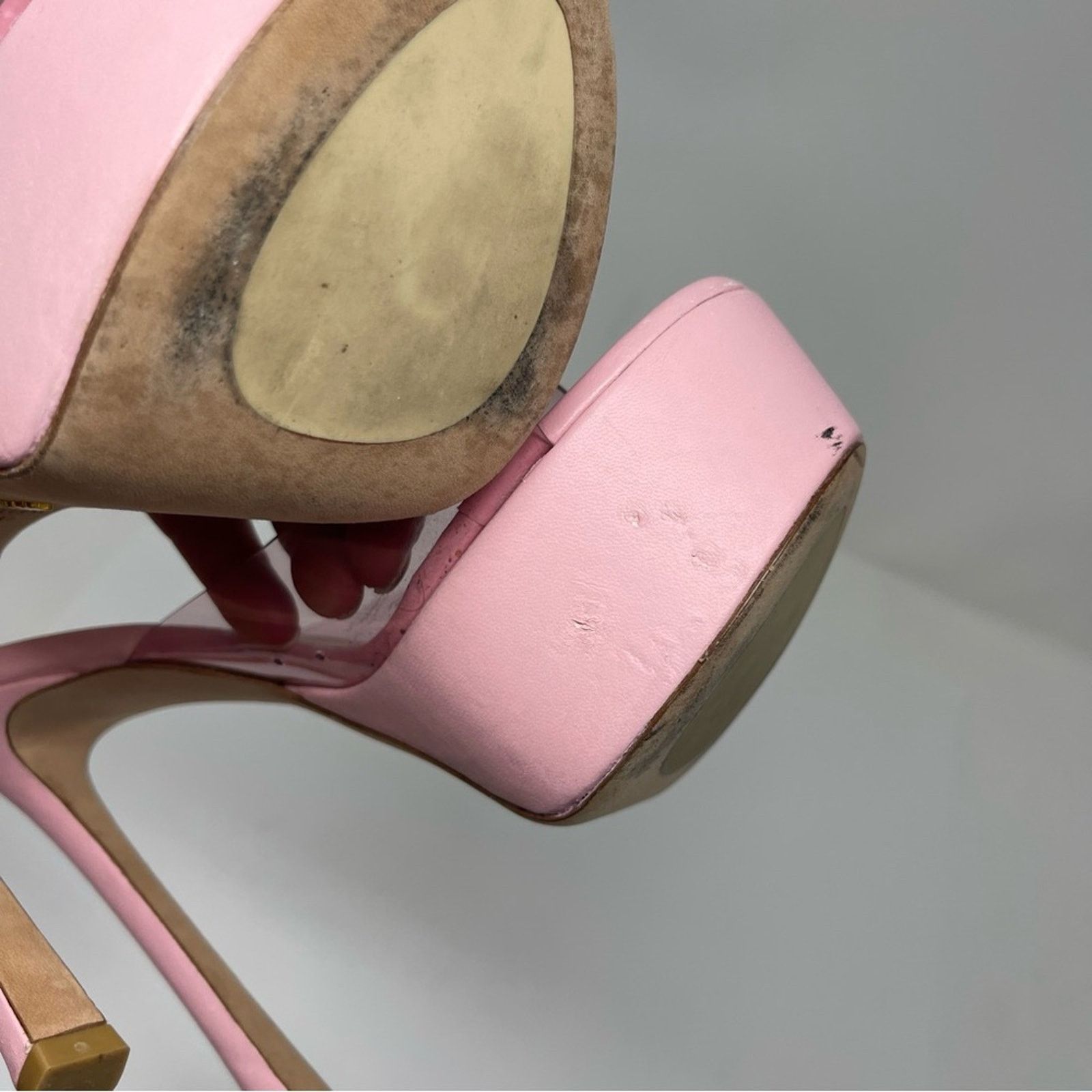 Stuart Weitzman STUART WEITZMAN TIA HOLLYWOOD PVC top pink leather Size US 9 / IT 39 - 9 Thumbnail
