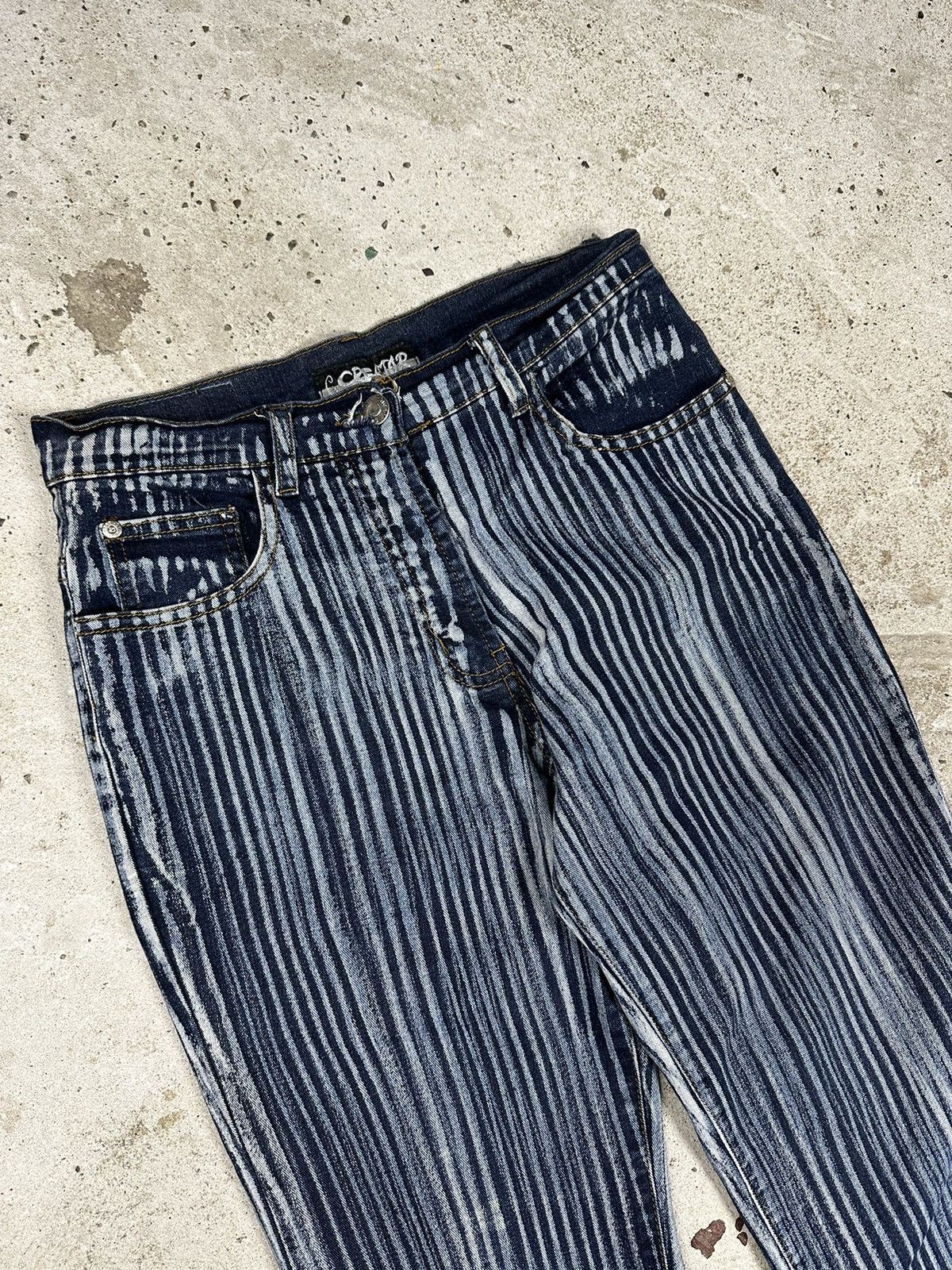 If Six Was Nine × Le Grande Bleu (L.G.B.) × Vintage Vintage Y2K Flare Wide Legs Striped Bootcut Pants Size US 27 - 11 Thumbnail
