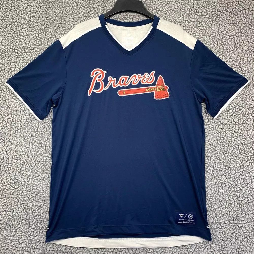 Other Atlanta Braves Shirt Men L Blue Fanatics Short Sleeve V Neck Size US L / EU 52-54 / 3 - 1 Thumbnail