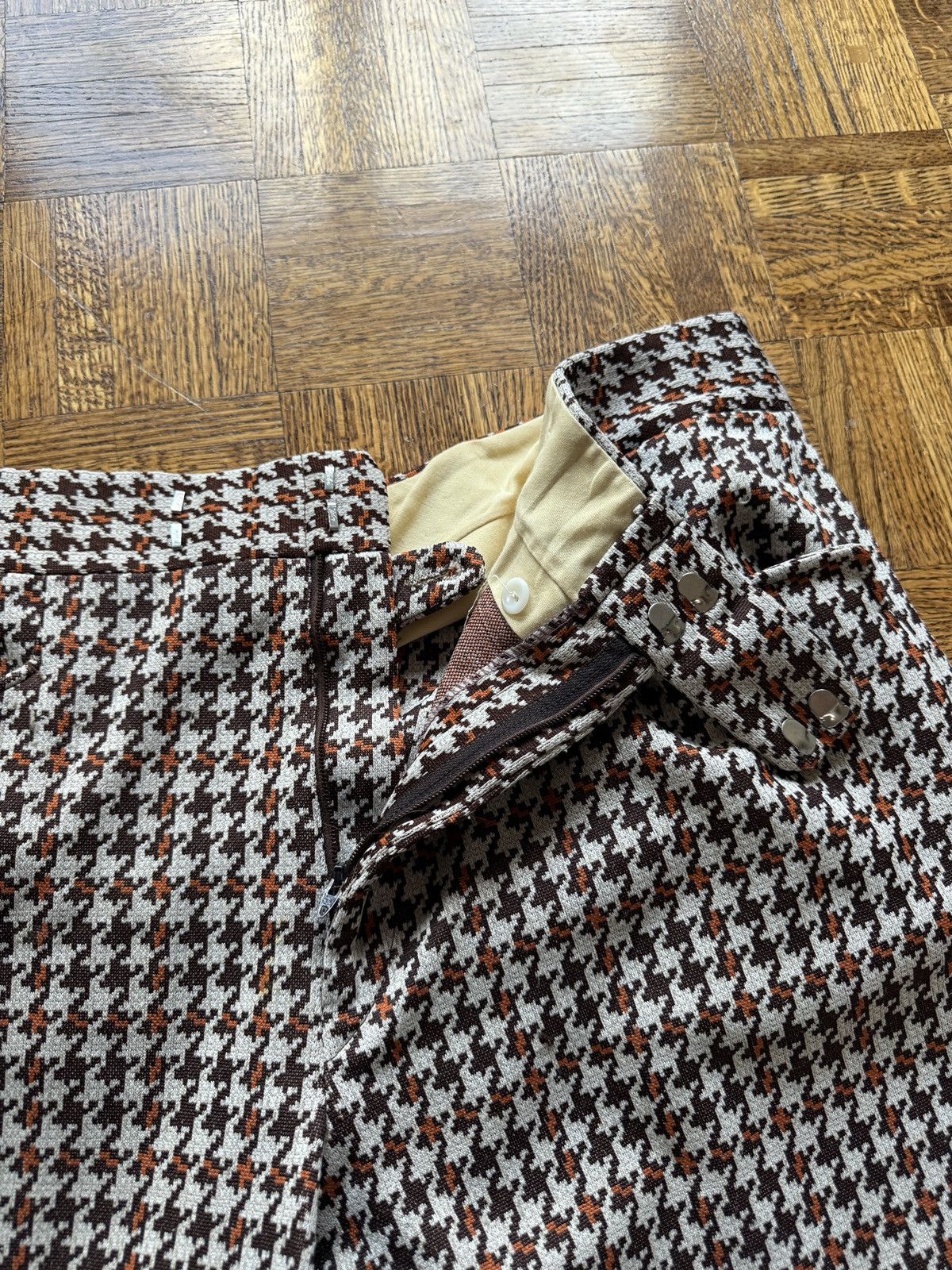 Vintage Vintage 70s Houndstooth Flared Bell Bottoms Trousers Size US 36 / EU 52 - 7 Thumbnail