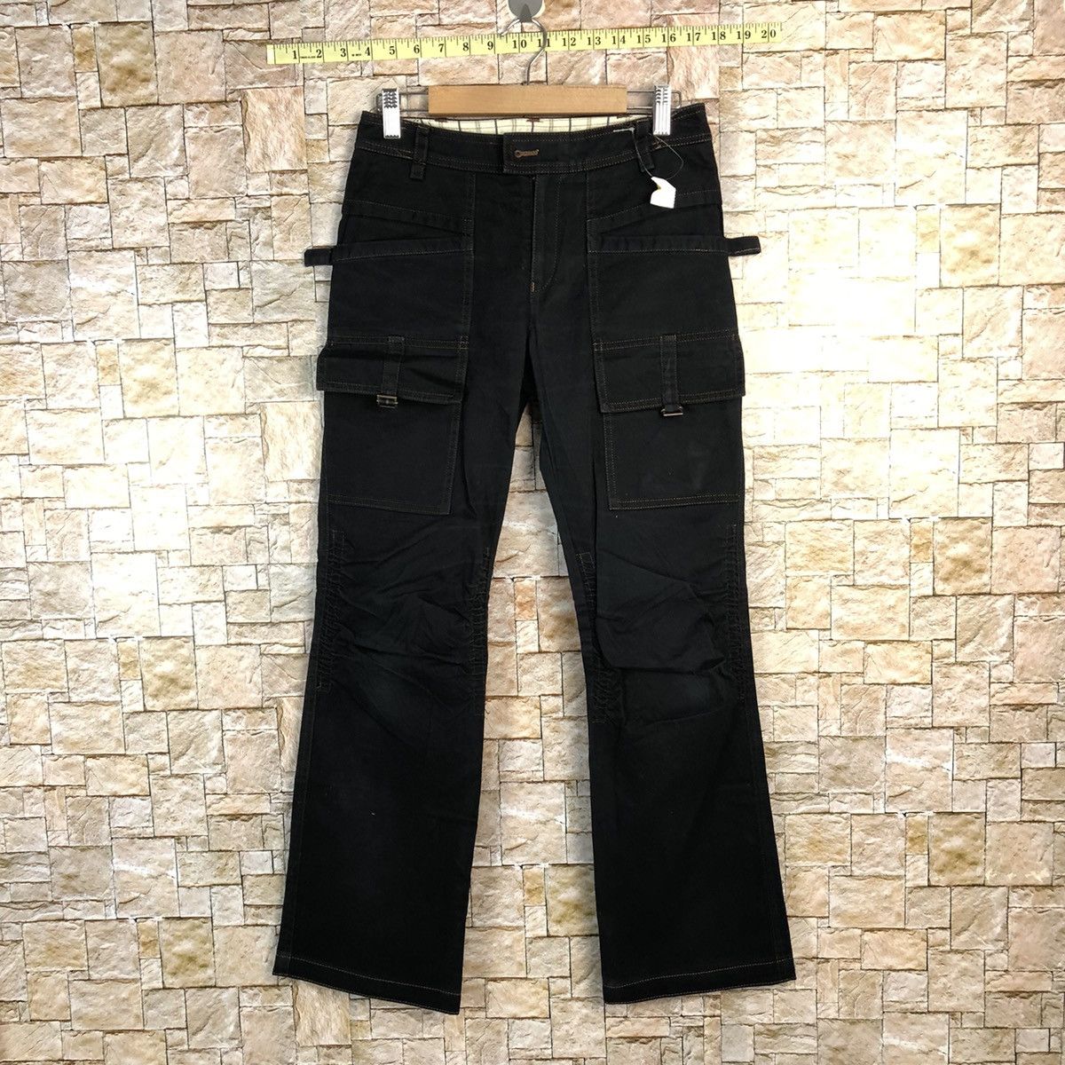Japanese Brand Una Class Black Cargo Multipocket Pants #A729 Size 26" / US 2 / IT 38 - 1 Thumbnail