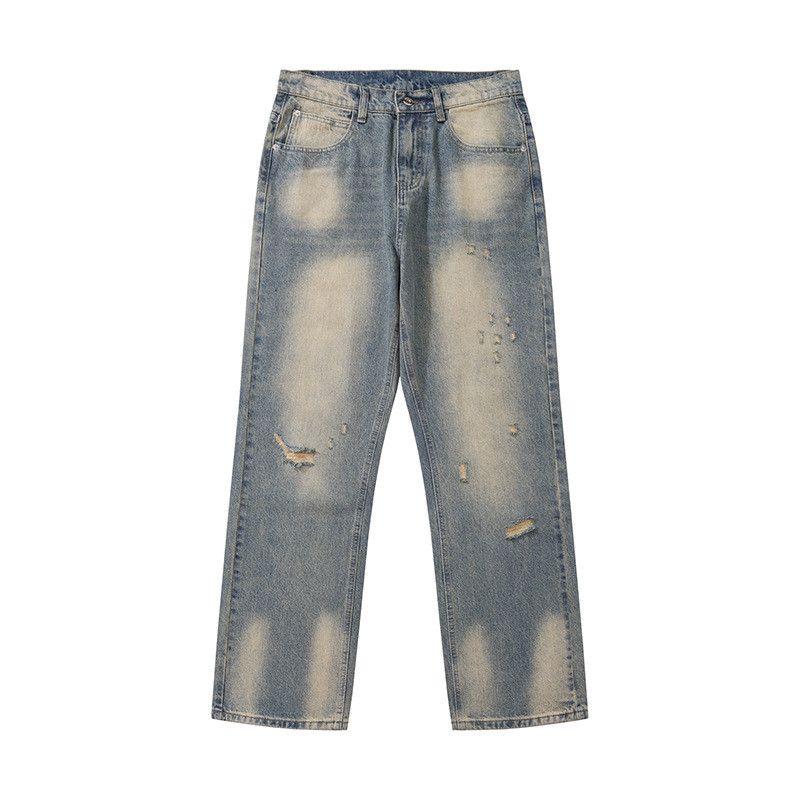 Vintage Retro American distressed ripped men's straight leg jeans Size US 32 / EU 48 - 1 Thumbnail