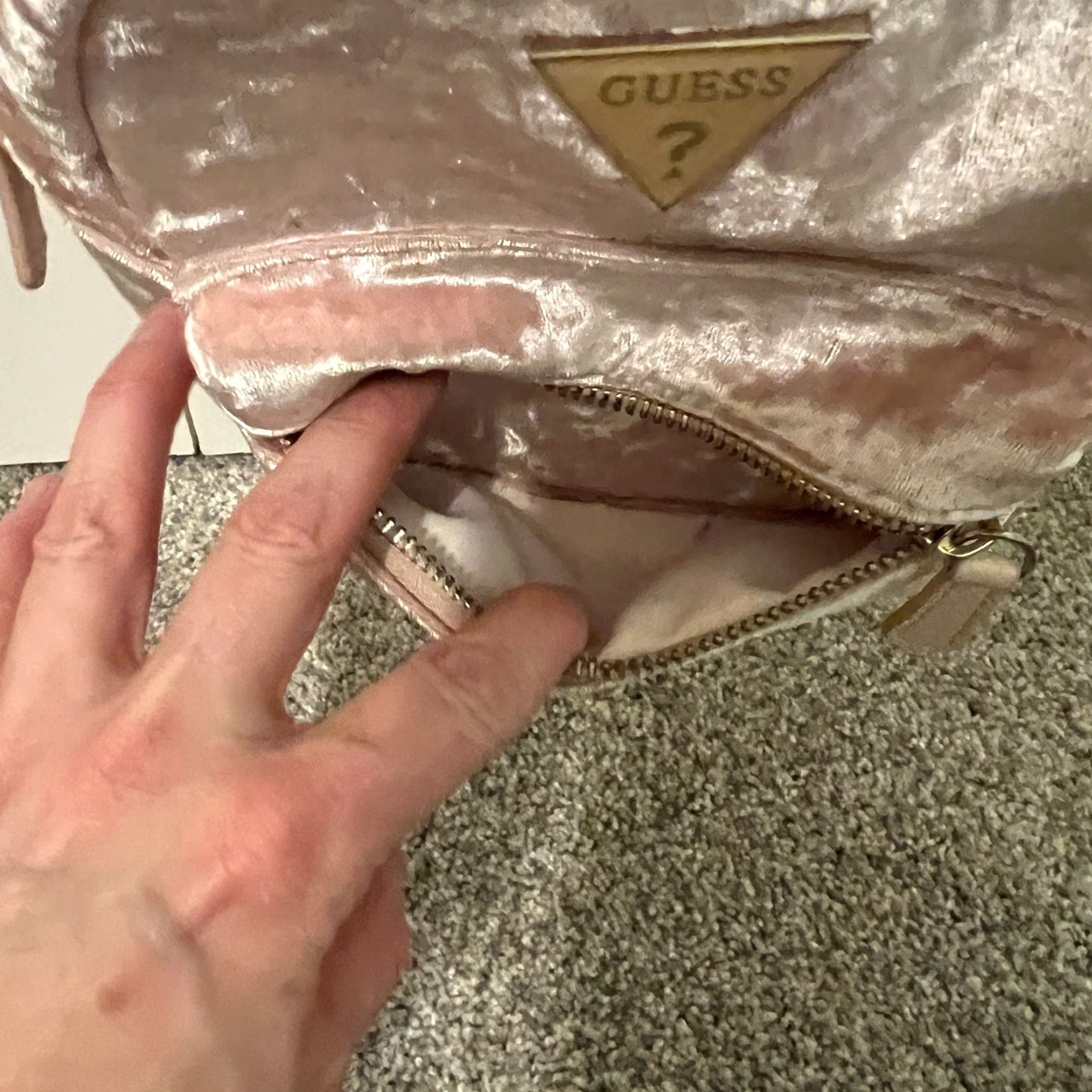 Guess VINTAGE Guess Backpack Purse Women Small Pink Cotton Blend Solid 90s Womens Size ONE SIZE - 7 Thumbnail