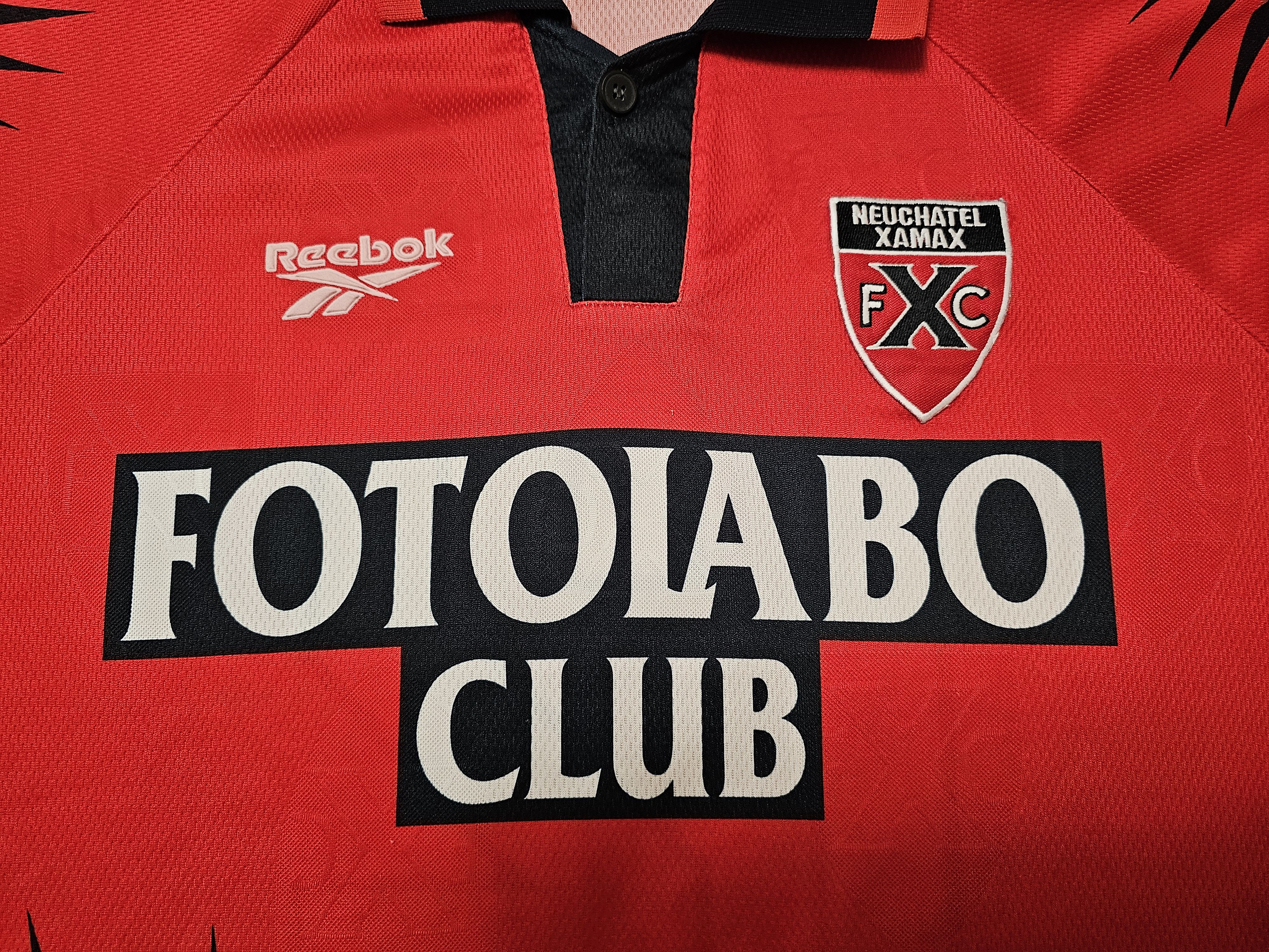 Reebok × Vintage NEUCHATEL XAMAX 1995 1996 MATCH WORN FOOTBALL SOCCER JERSEY Size US XL / EU 56 / 4 - 3 Thumbnail