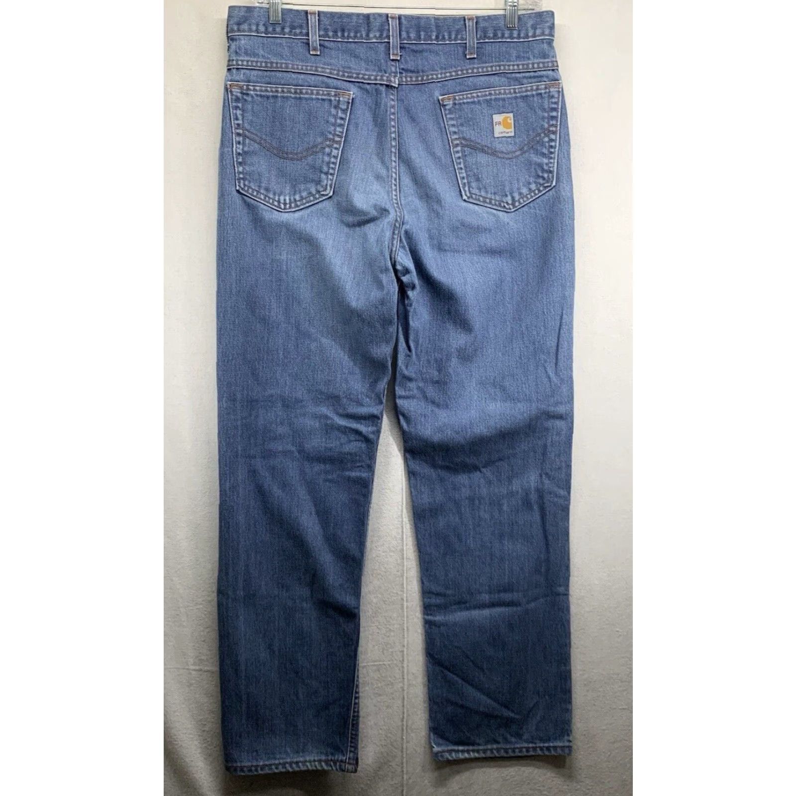 Carhartt VINTAGE Carhartt FR Flame Resistant Jeans Men's 38x33 Denim Work Pants Straight Fit Blue Size US 38 / EU 54 - 2 Thumbnail