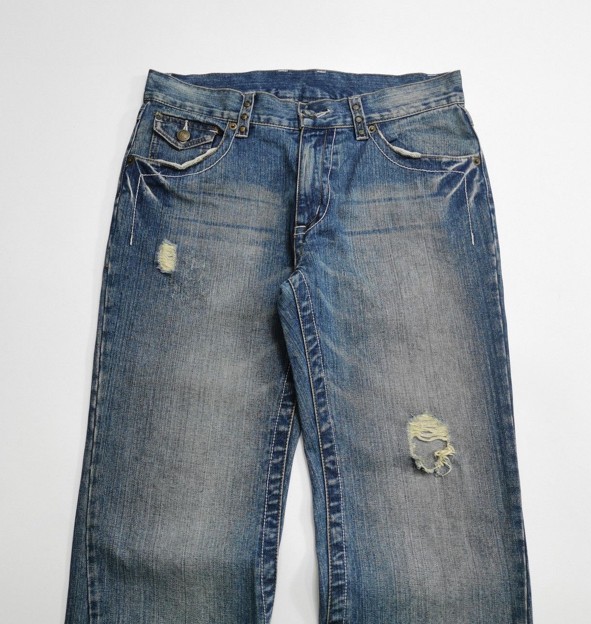 Japanese Brand Unbrand Bootcut Twist Seam Denim Jeans Size US 32 / EU 48 - 2 Thumbnail