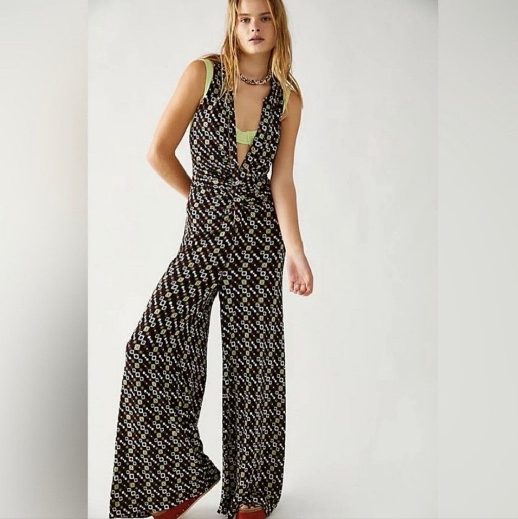 Free People Free people Shayla Halter Jumpsuit size M B20 Size 33" - 1 Thumbnail