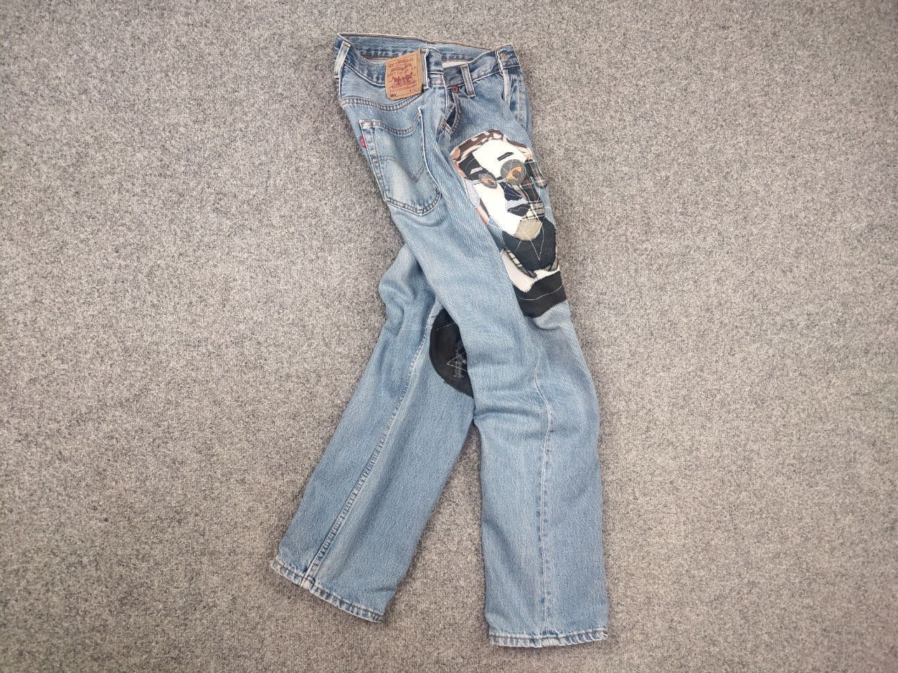 Levi's Vintage 90's Levis 501 Sashiko Patchwork Face Jeans watanabe Size US 33 - 16 Thumbnail