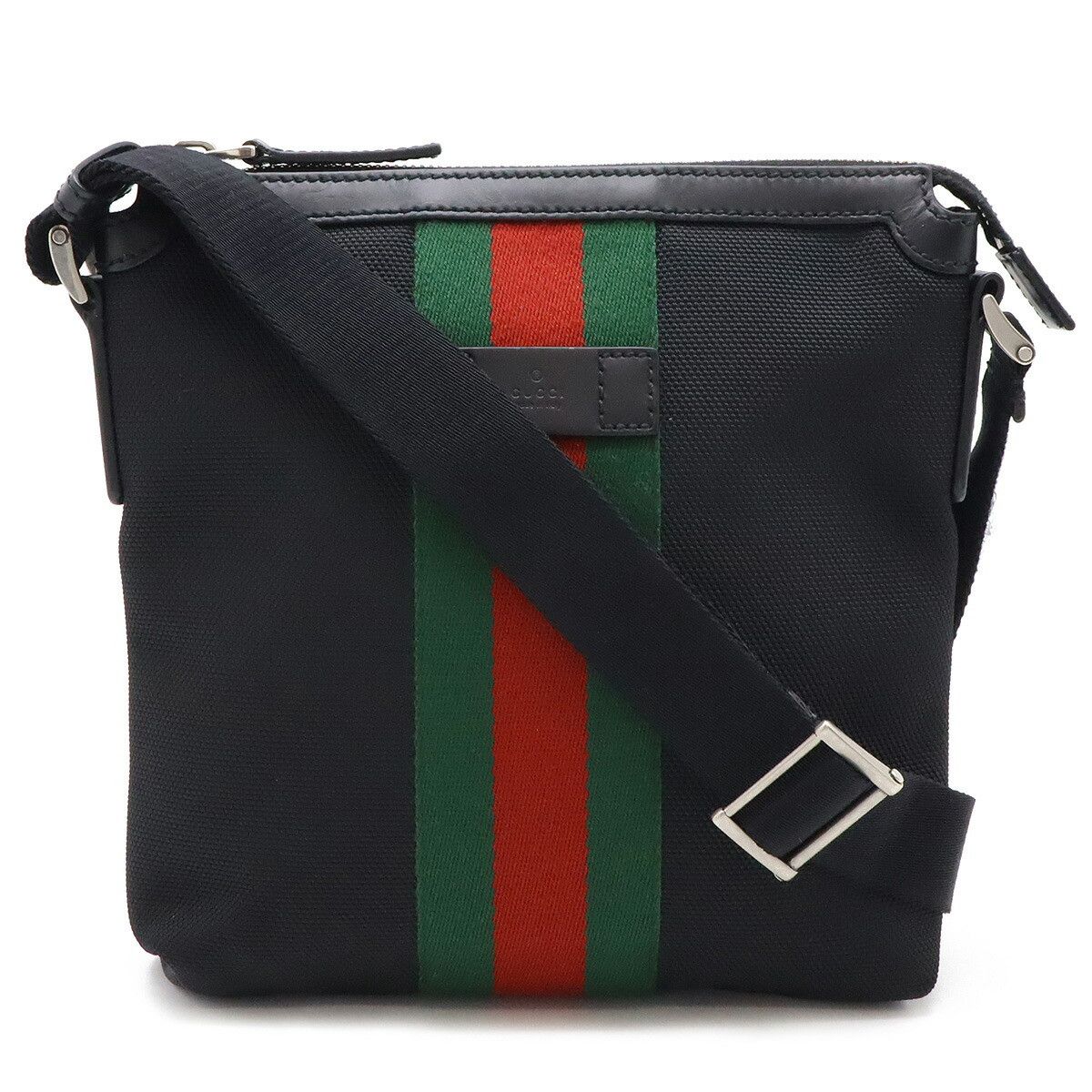 Gucci Gucci Nylon Canvas/leather Sheline Line Shoulder Bag 631195 Canvas Crossbody Bag 631195 in Black, Women's