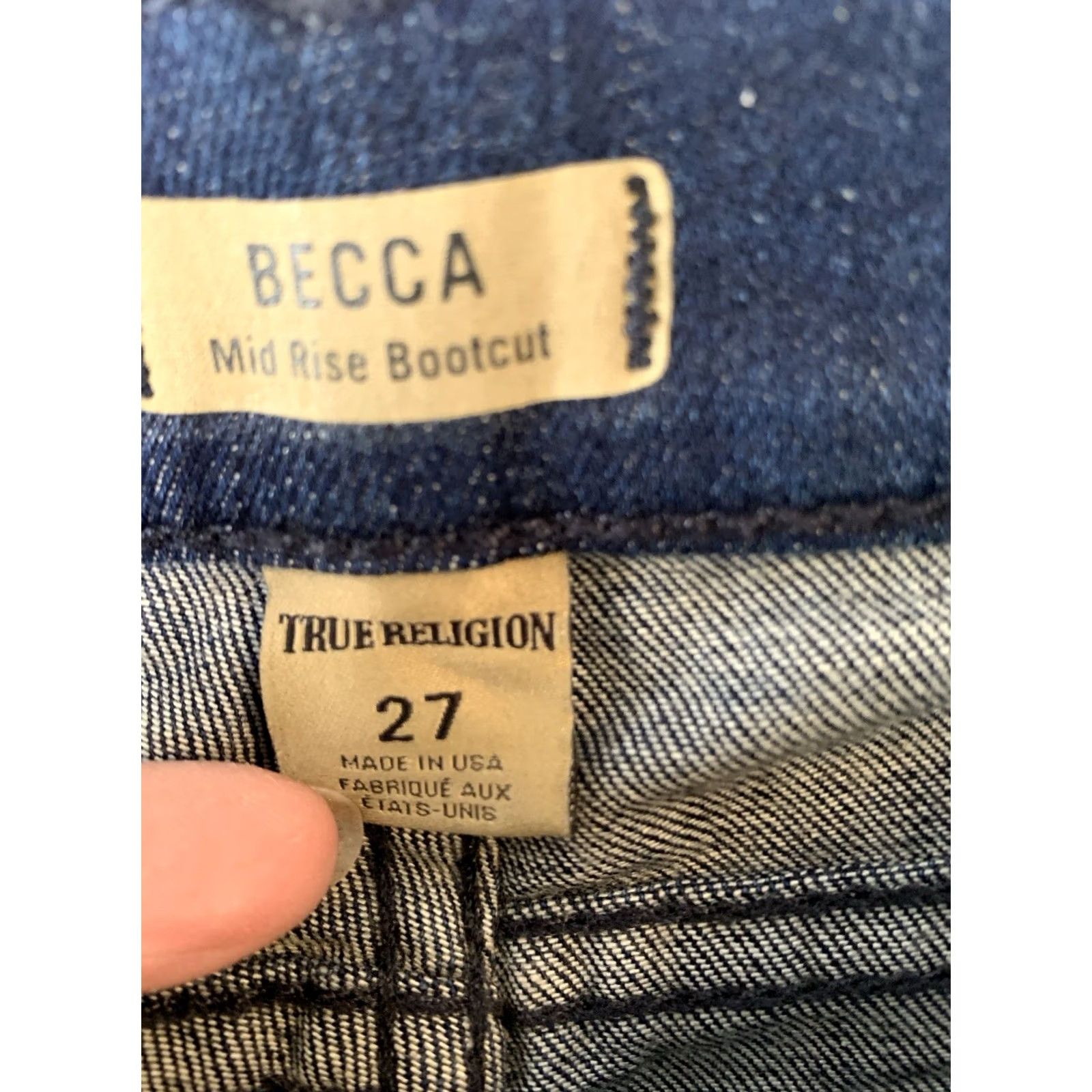 True Religion True Religion Jeans Womens 27 Blue Becca Mid Rise Boot Cut Flap Pocket Y2K Jeans Size 27" / US 4 / IT 40 - 5 Thumbnail
