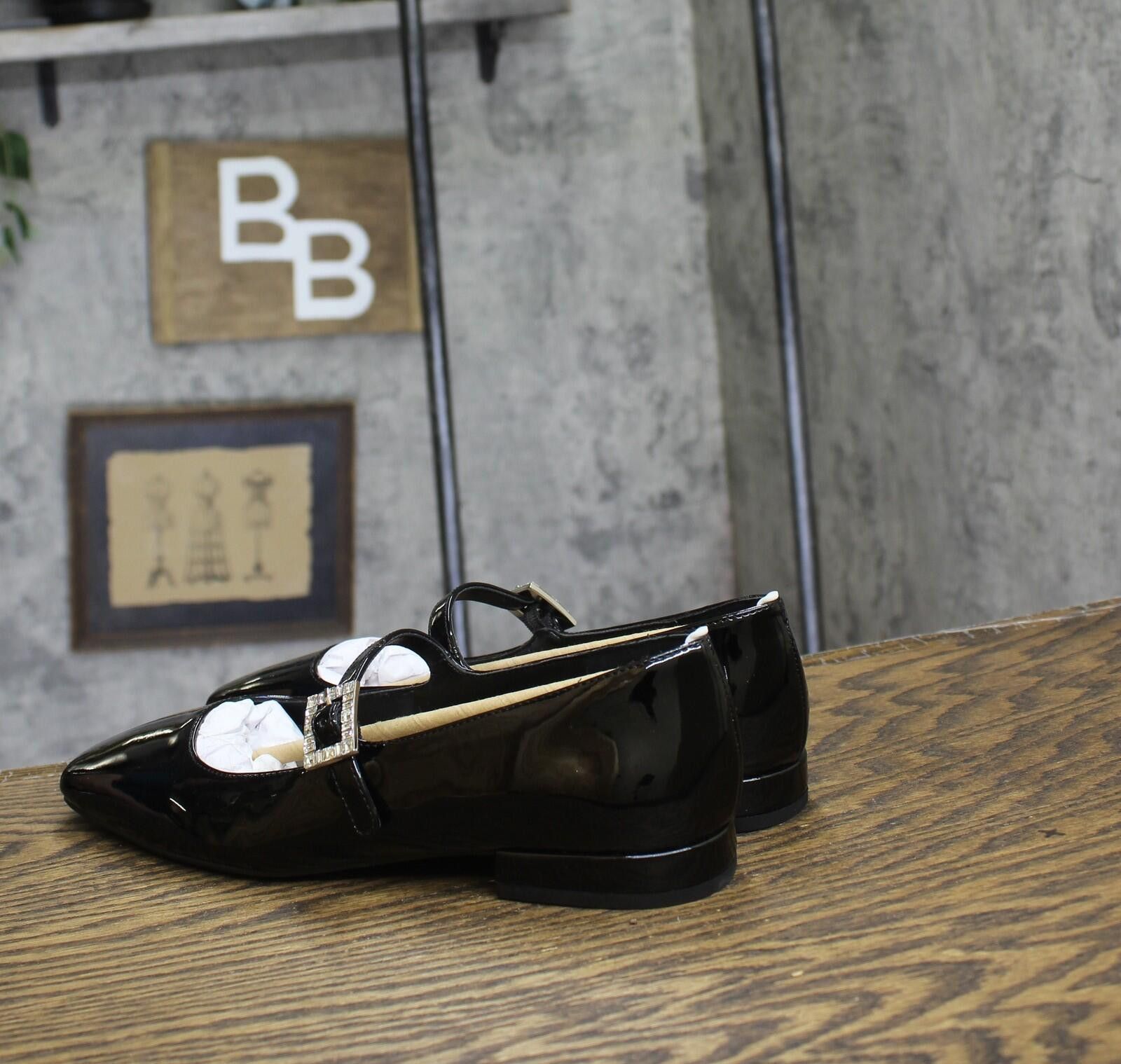 Other Nwt On 34th Womens Saadet Mary Jane Flats Black Patent 7m Size US 7 / IT 37 - 2 Thumbnail