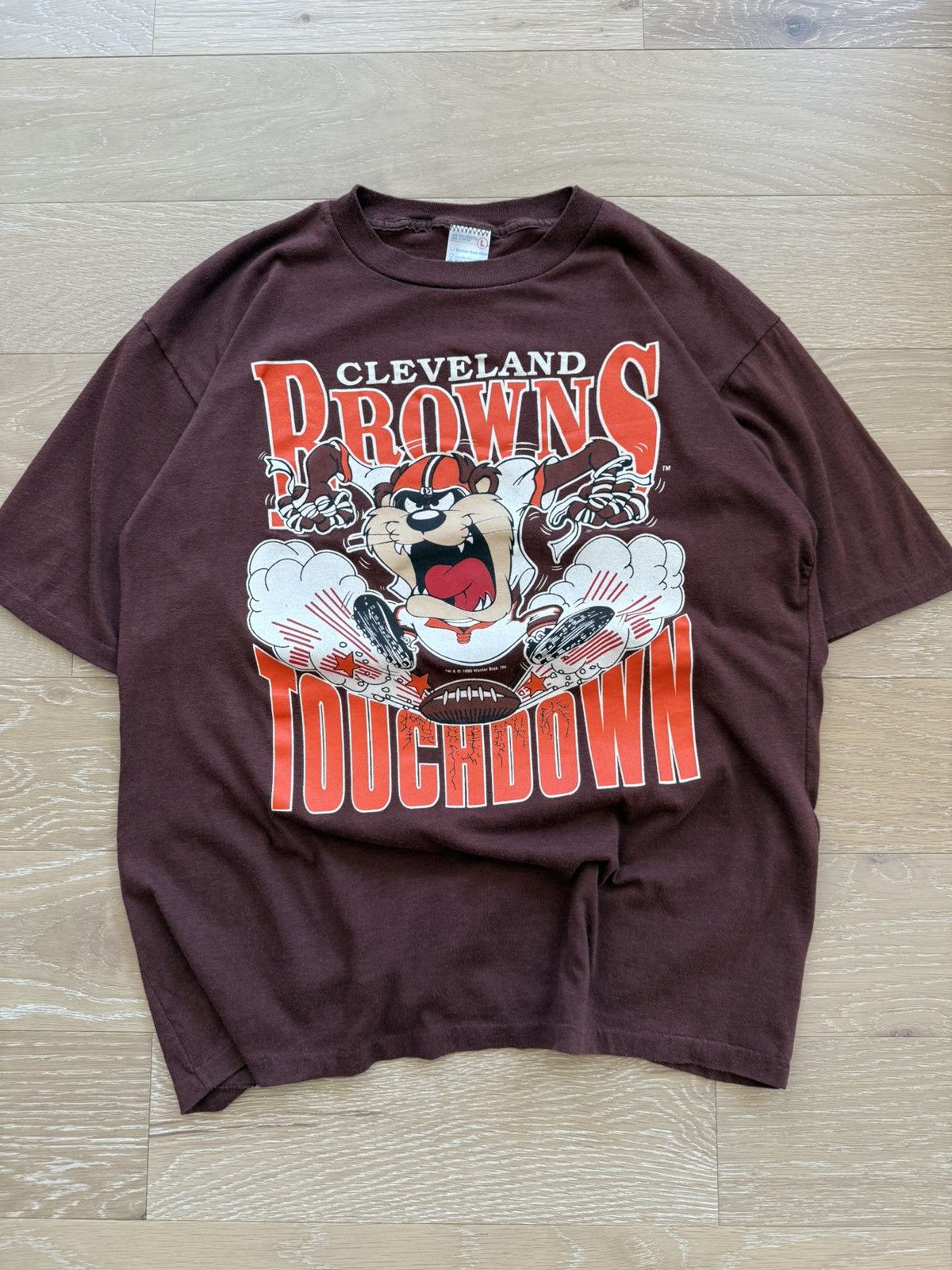 NFL Vintage ‘90 Cleveland Browns Taz Touchdown Shirt Size US L / EU 52-54 / 3 - 1 Thumbnail