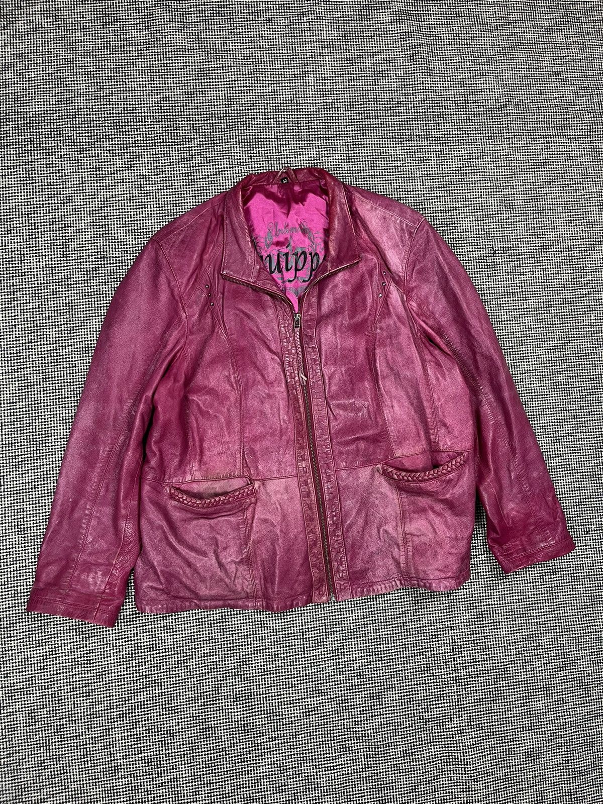 Genuine Leather Distressed vintage oversized cropped pink leather jacket Size US XL / EU 56 / 4 - 2 Thumbnail