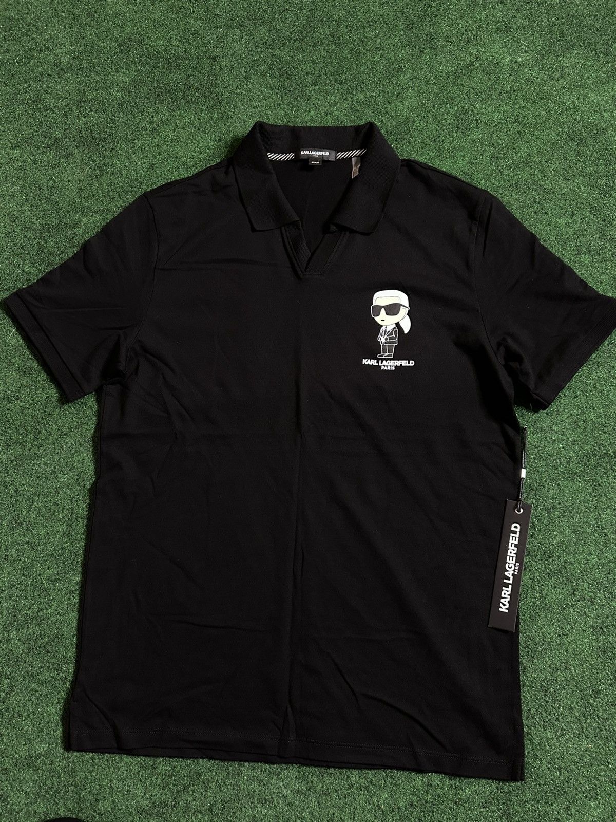 Designer Karl Lagerfeld “Black” Polo Size US M / EU 48-50 / 2 - 3 Thumbnail