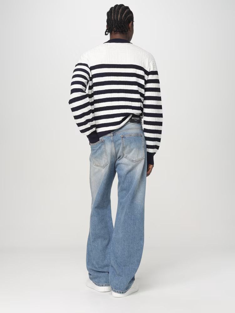 Balmain o1y0426 Crewneck Sweater in White/Black Size US L / EU 52-54 / 3 - 2 Thumbnail