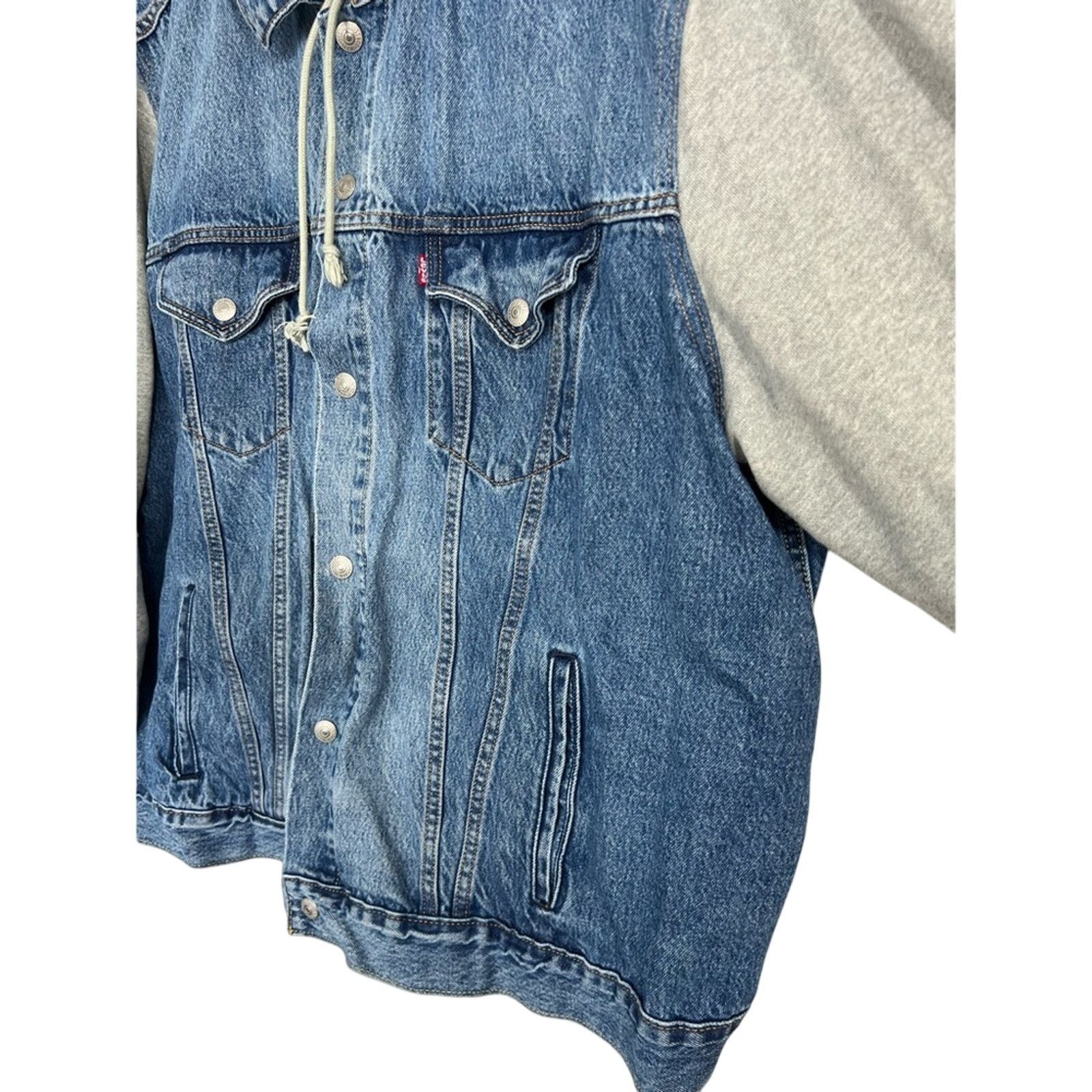 Levi's Levi’s Denim Jeans Hybrid Hoodie Trucker Jacket XXXL CLEAN Size US XXL / EU 58 / 5 - 6 Thumbnail