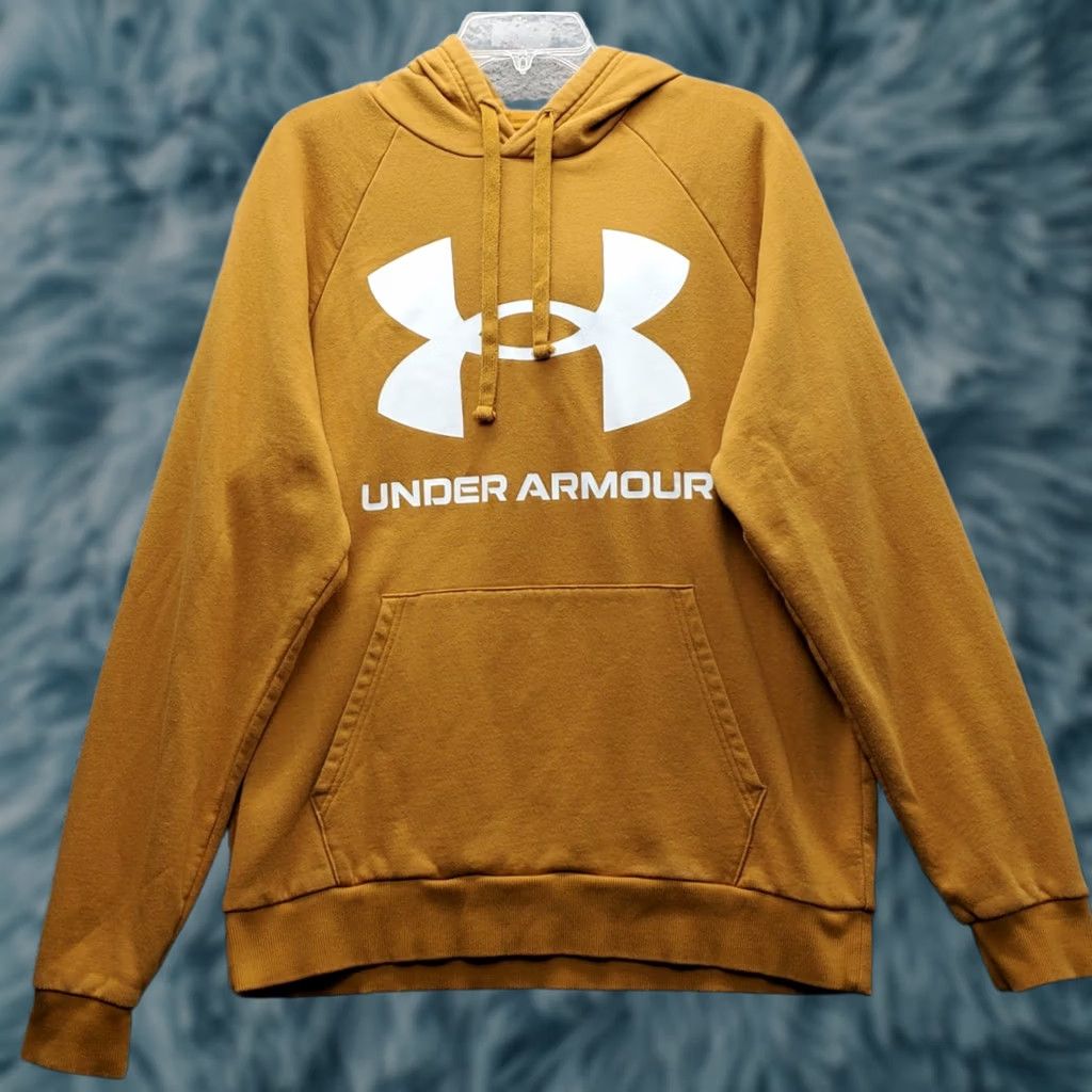 Under Armour Under Armour Fleece Knit Hoodie Mens L Brown Logo Graphic Pullover ColdGear Size US L / EU 52-54 / 3 - 1 Thumbnail
