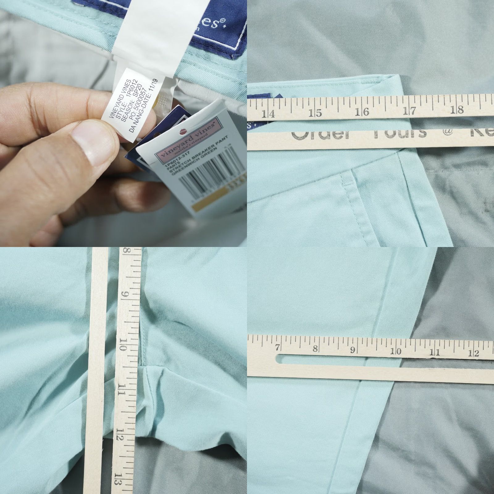 Vineyard Vines Vineyard Vines Pants Mens 33x32 Breaker Chino Trousers Elastic Flat Front Classic POCKETS Canvas Cotton Green 90s Preppy Sports (Adult Mens) Size US 33 - 8 Thumbnail