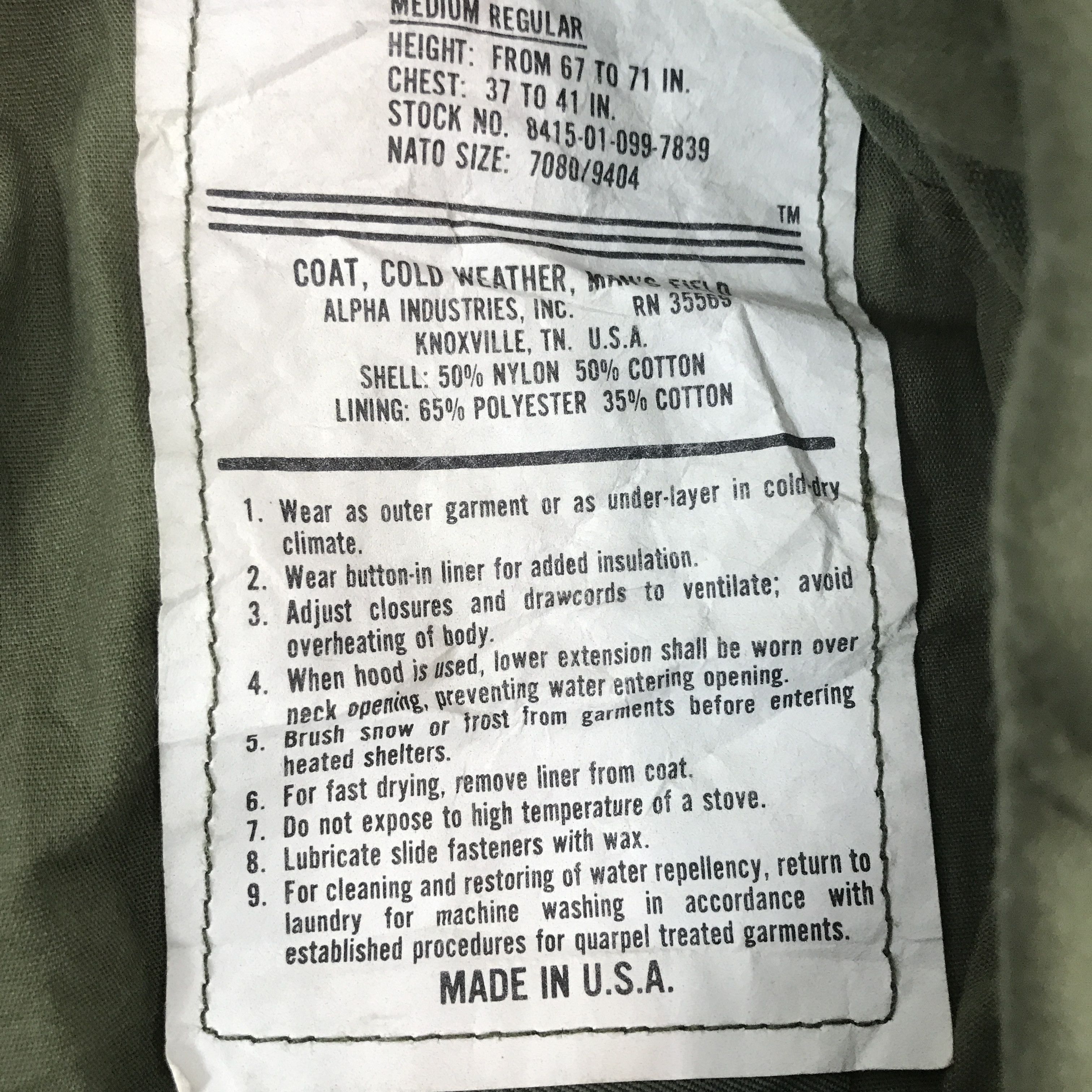 Alpha Industries Vintage Alpha Industries design M65 green military Jacket Size US L / EU 52-54 / 3 - 14 Thumbnail