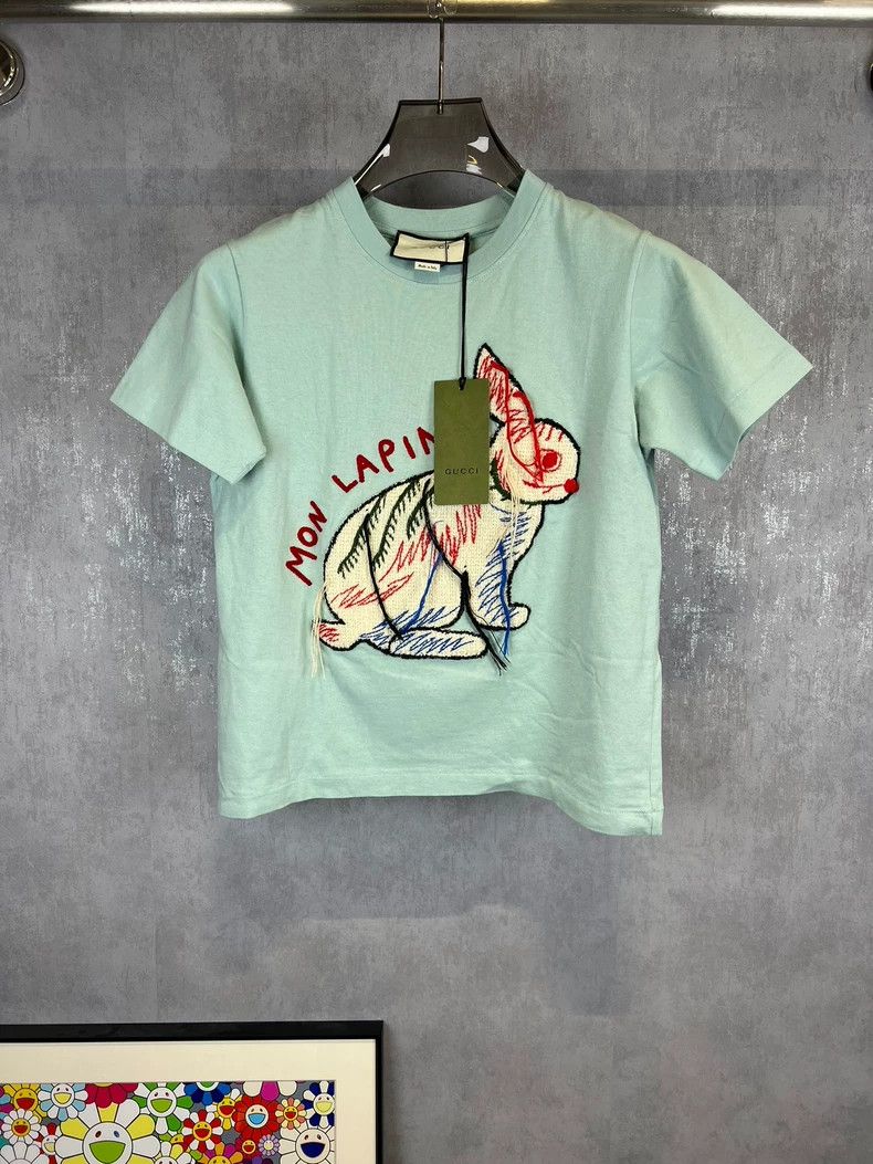 Gucci Gucci Embroidered Rabbit Short Sleeve T-Shirt - dmc Size US XXS / EU 40 - 1 Thumbnail