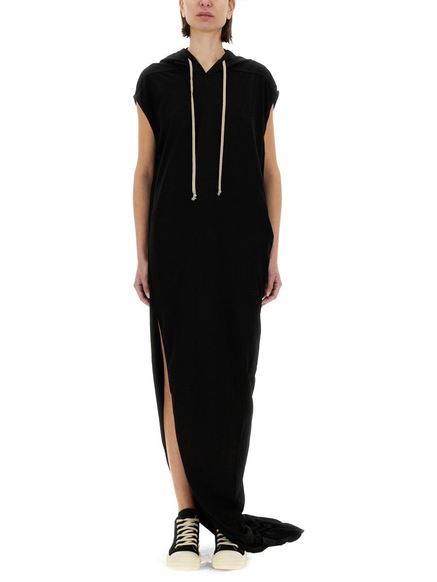 Rick Owens Drkshdw RICK OWENS DRKSHDW LONG DRESS WITH HOOD - BLACK Size 28" / US 6 / IT 42 - 1 Thumbnail