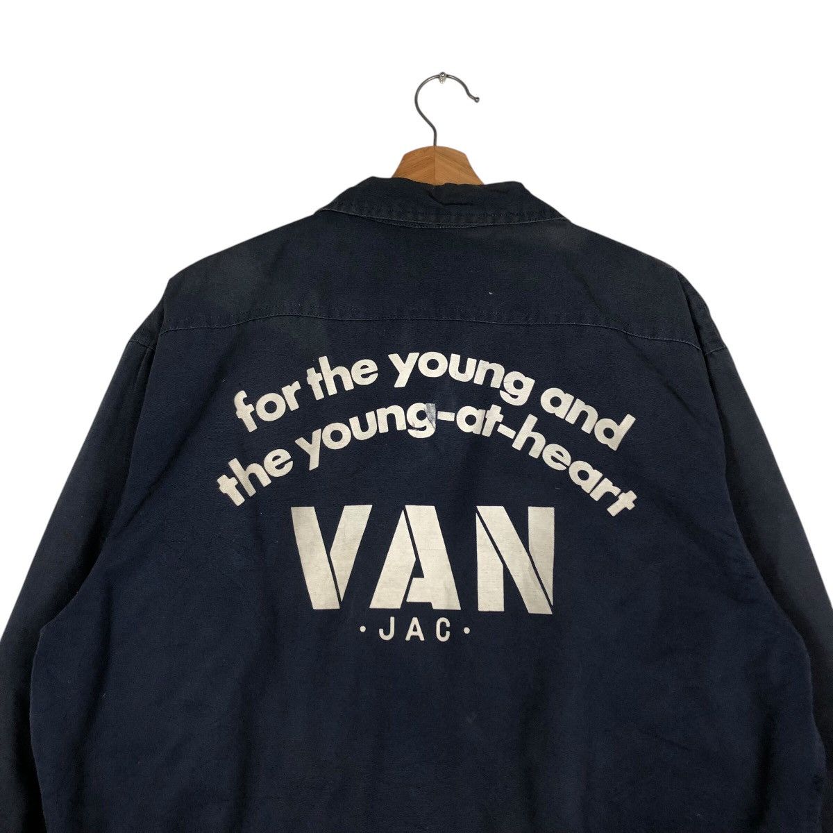 Japanese Brand 📌Vintage Bomber Jacket Van Jac Big Logo Spell Out Size US L / EU 52-54 / 3 - 10 Thumbnail