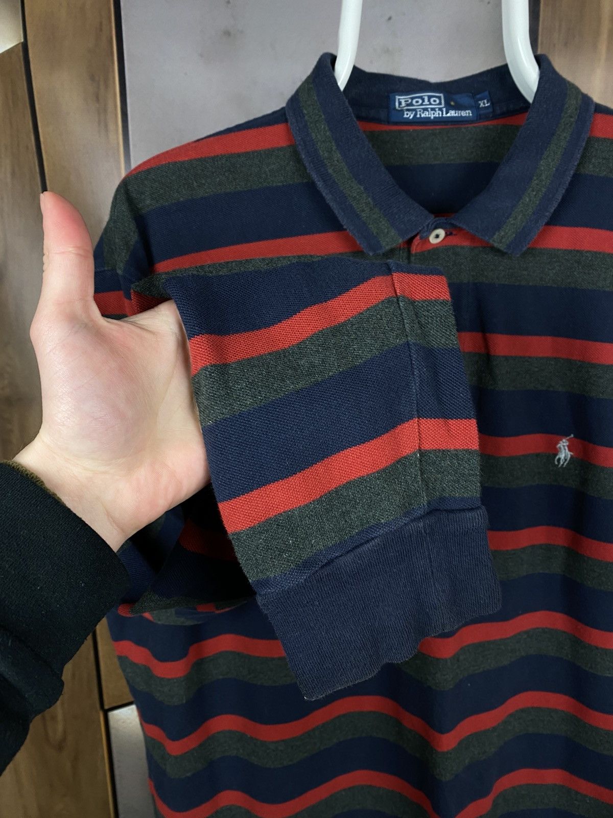 Polo Ralph Lauren 🎠Vintage 90s Polo Swetshirt Polo Ralph Lauren Striped Pony🎠 Size US XL / EU 56 / 4 - 3 Thumbnail