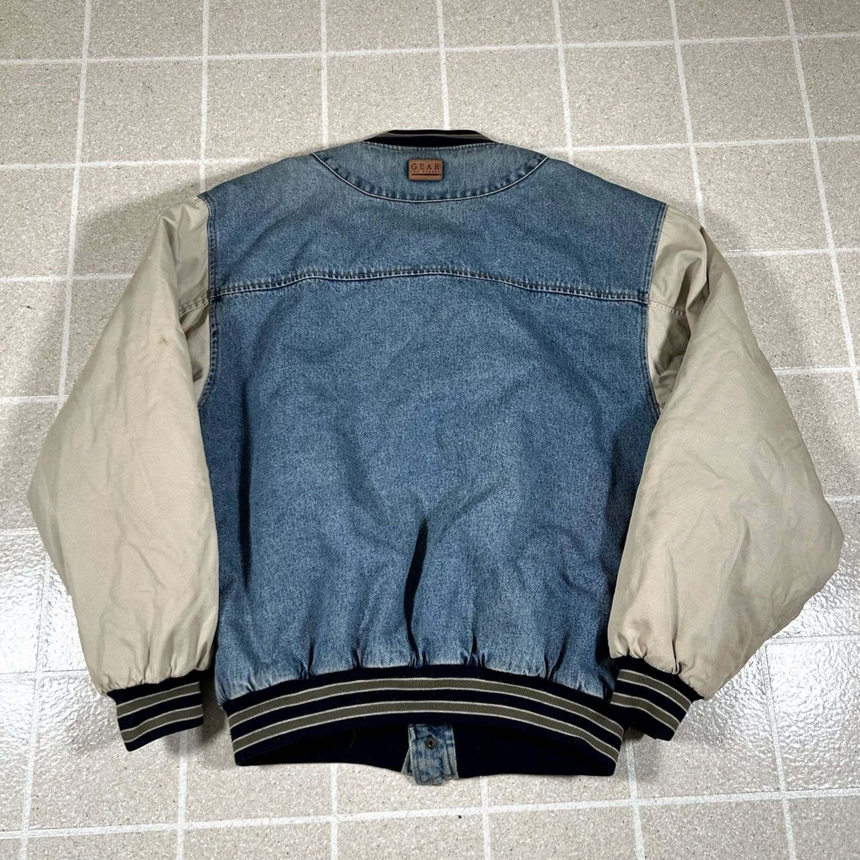 Denime VINTAGE GEAR FOR SPORTS Denim Quilted Bomber Jacket Men’s M Blue Size US M / EU 48-50 / 2 - 7 Thumbnail